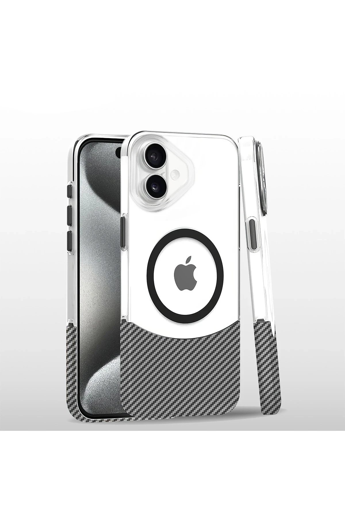 Joko iPhone 16 Plus Carbon Puzzle Magsafe Kapak - Beyaz