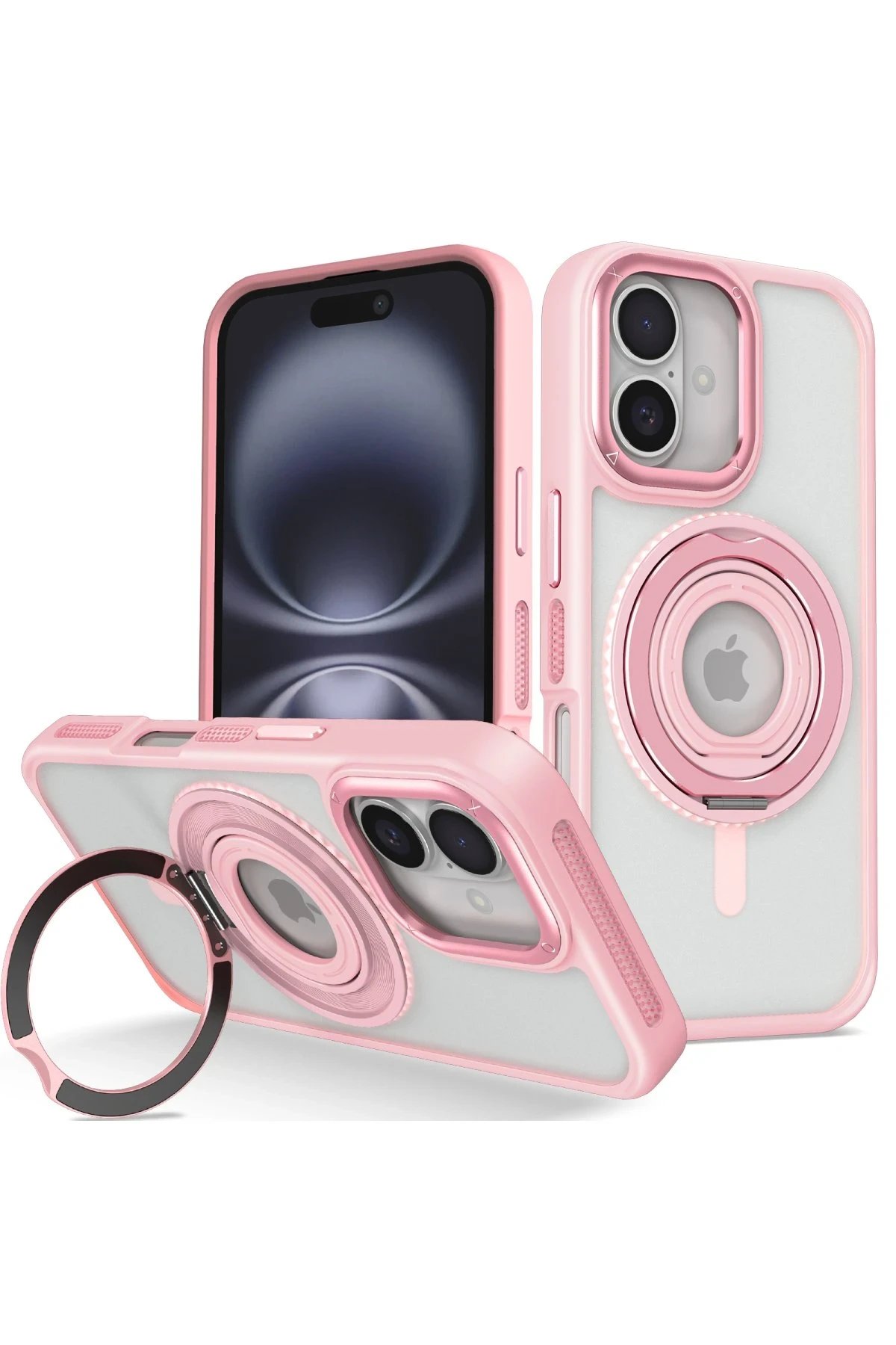 Joko iPhone 16 Banza Magsafe Standlı Kapak - Pembe