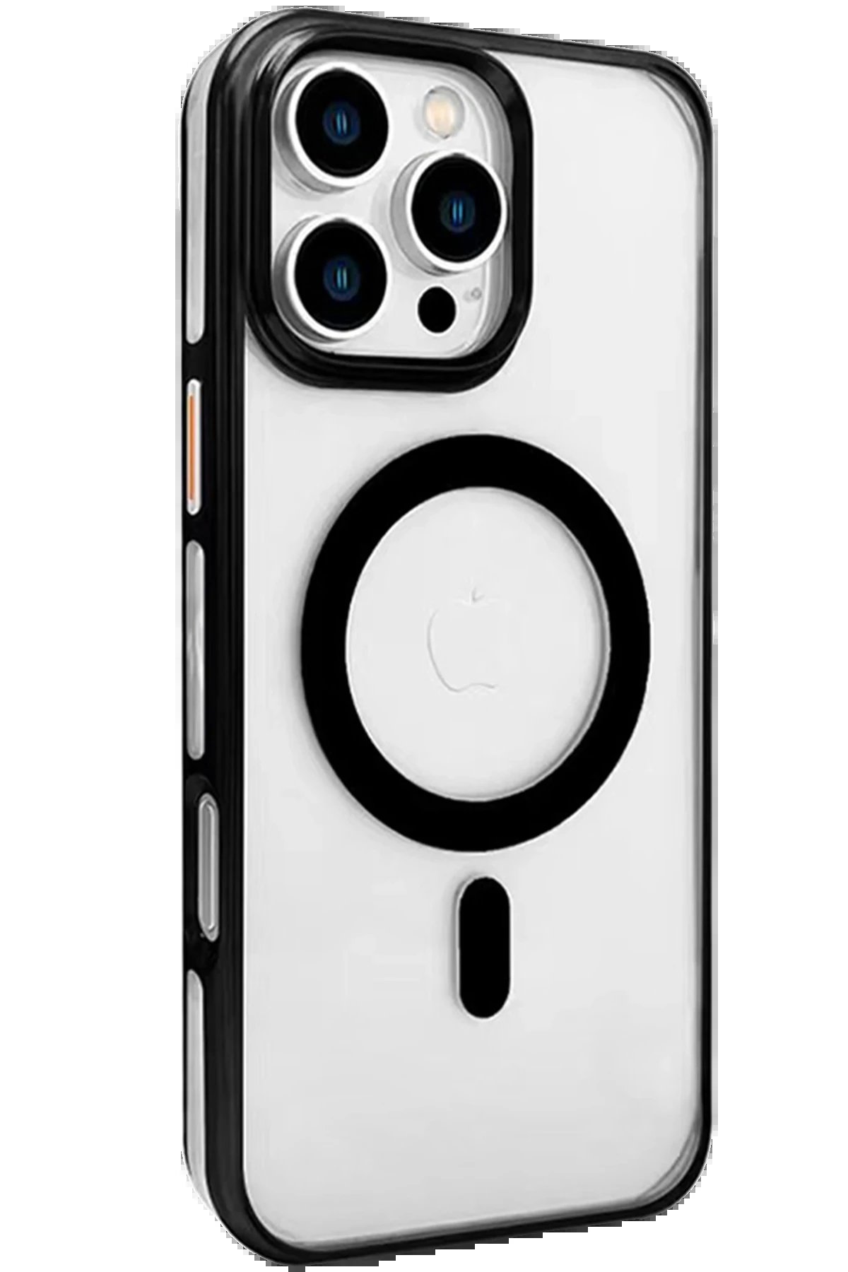 Joko iPhone 16 Pro Max Gleam PC Sert Magsafe Kılıf - Şeffaf-Siyah