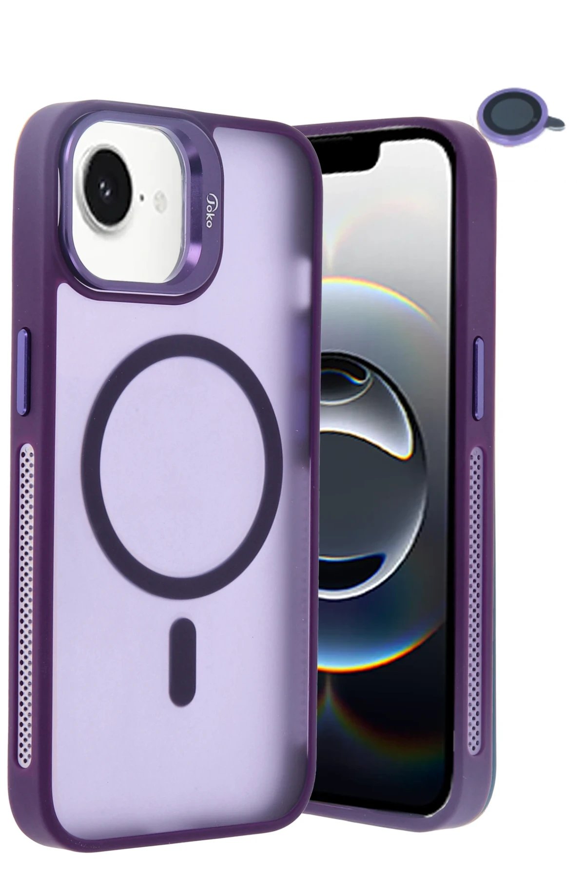 Joko iPhone 16E Flet Lens Magsafe Kapak - Derin Mor