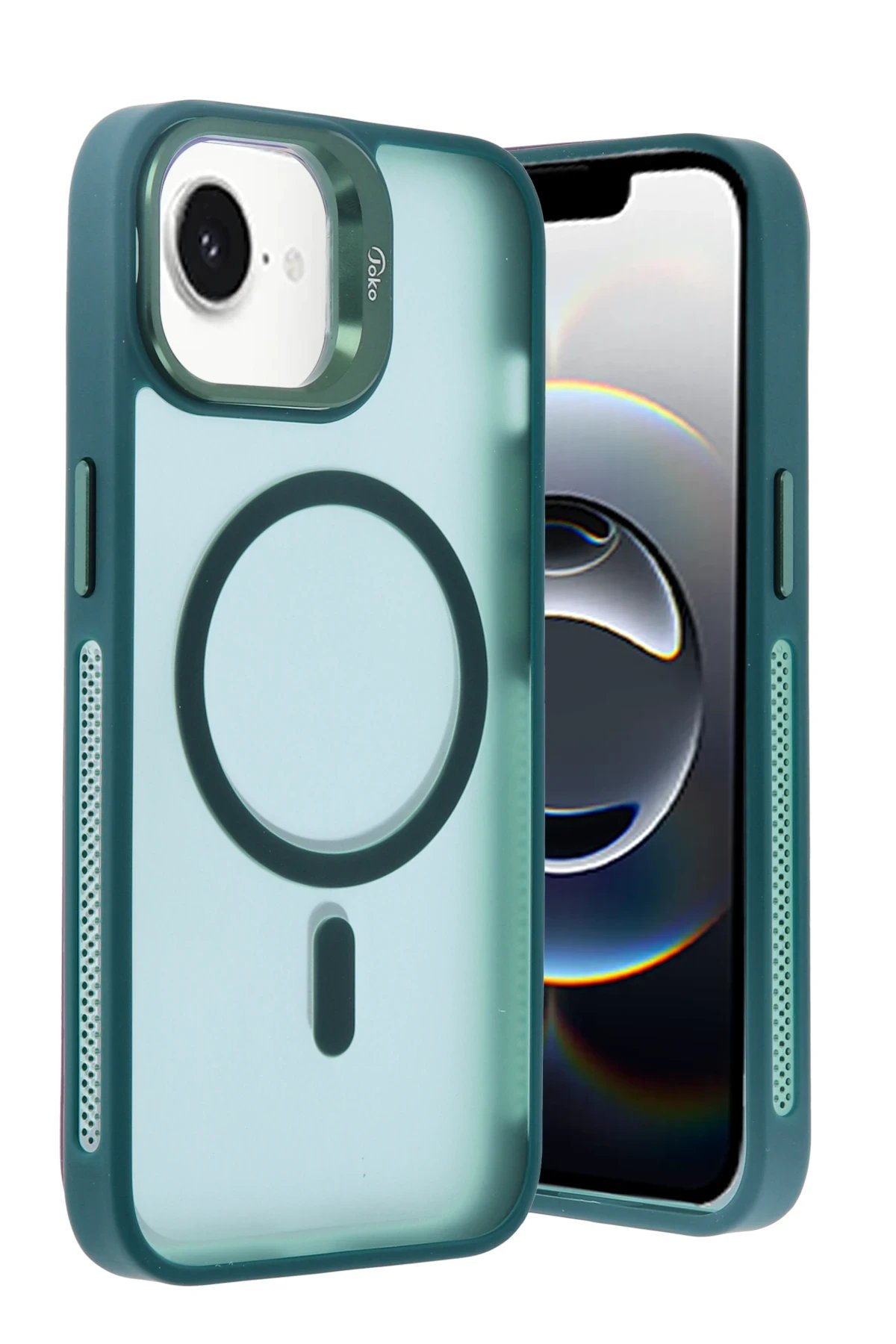 Joko iPhone 16E Flet Lens Magsafe Kapak - Koyu Yeşil