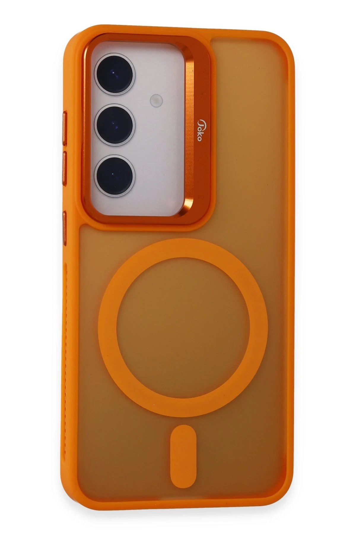 Joko Samsung Galaxy S24 Flet Lens Magsafe Kapak - Turuncu