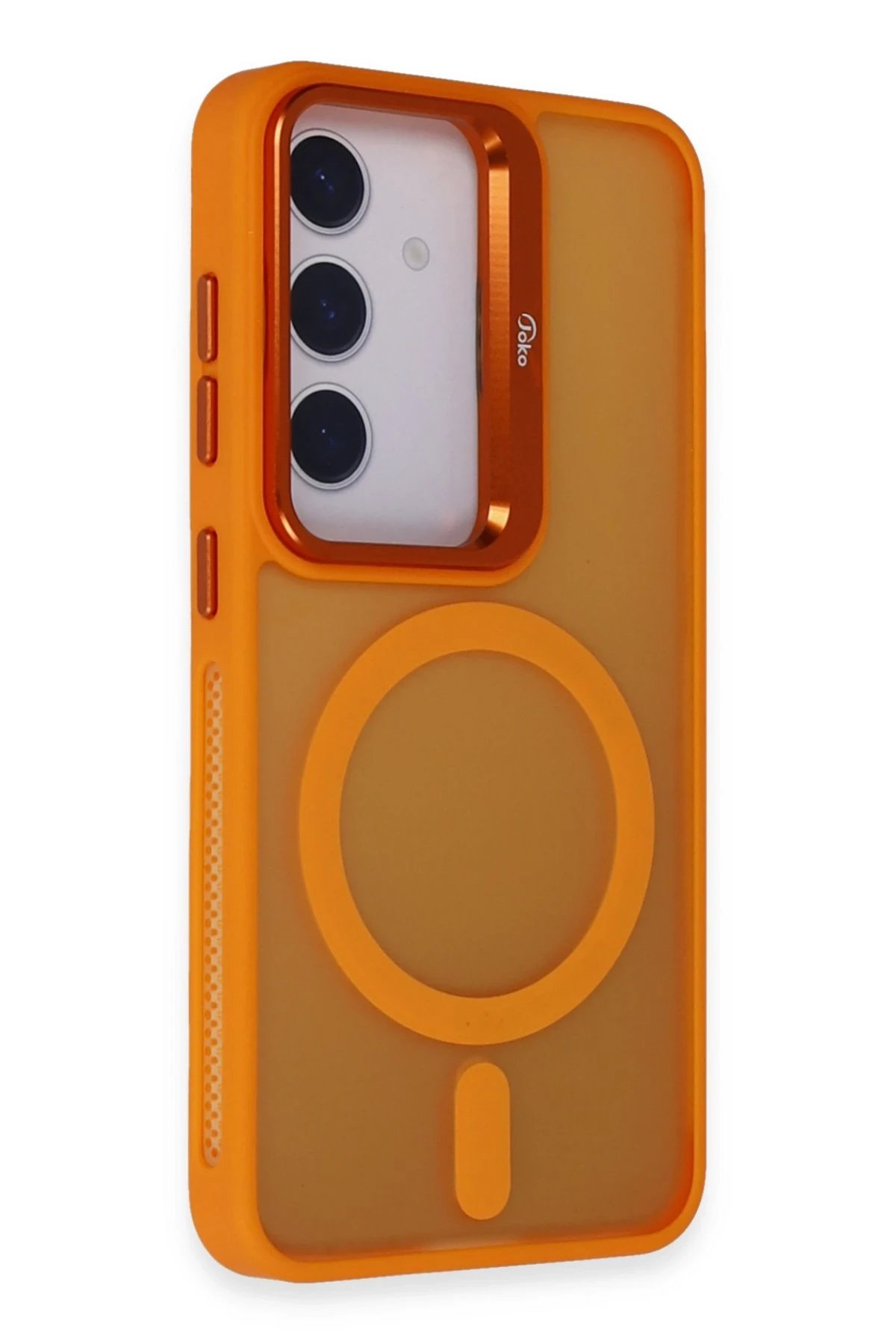 Joko Samsung Galaxy S24 Plus Flet Lens Magsafe Kapak - Turuncu