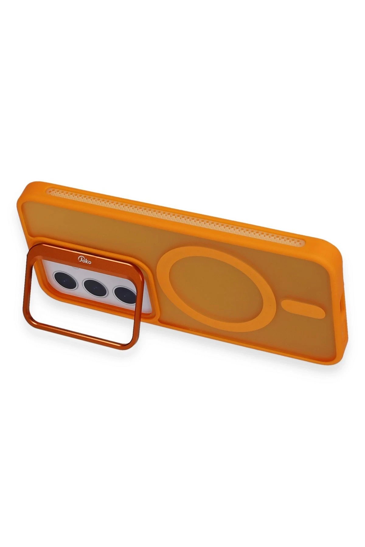 Joko Samsung Galaxy S24 Plus Flet Lens Magsafe Kapak - Turuncu