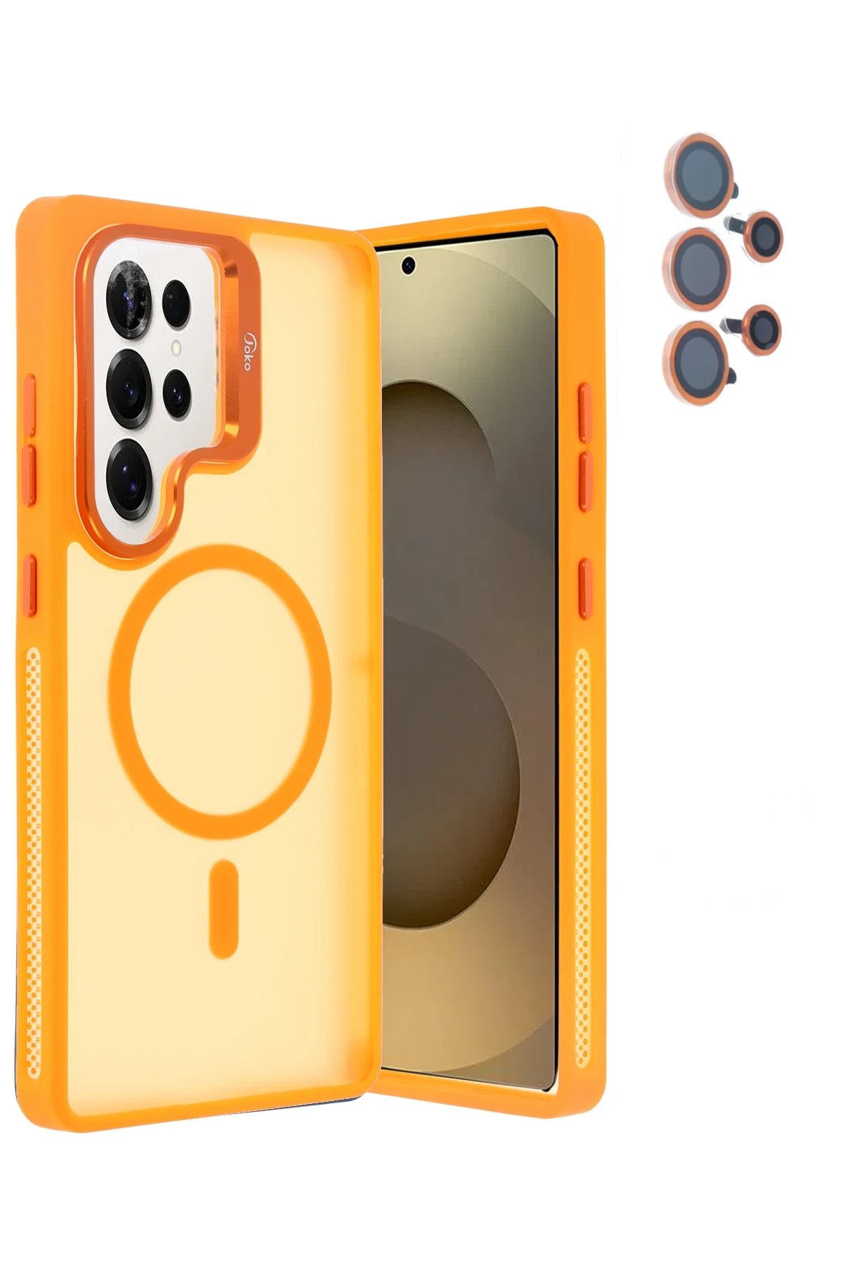 Joko Samsung Galaxy S25 Ultra Flet Lens Magsafe Kapak - Turuncu