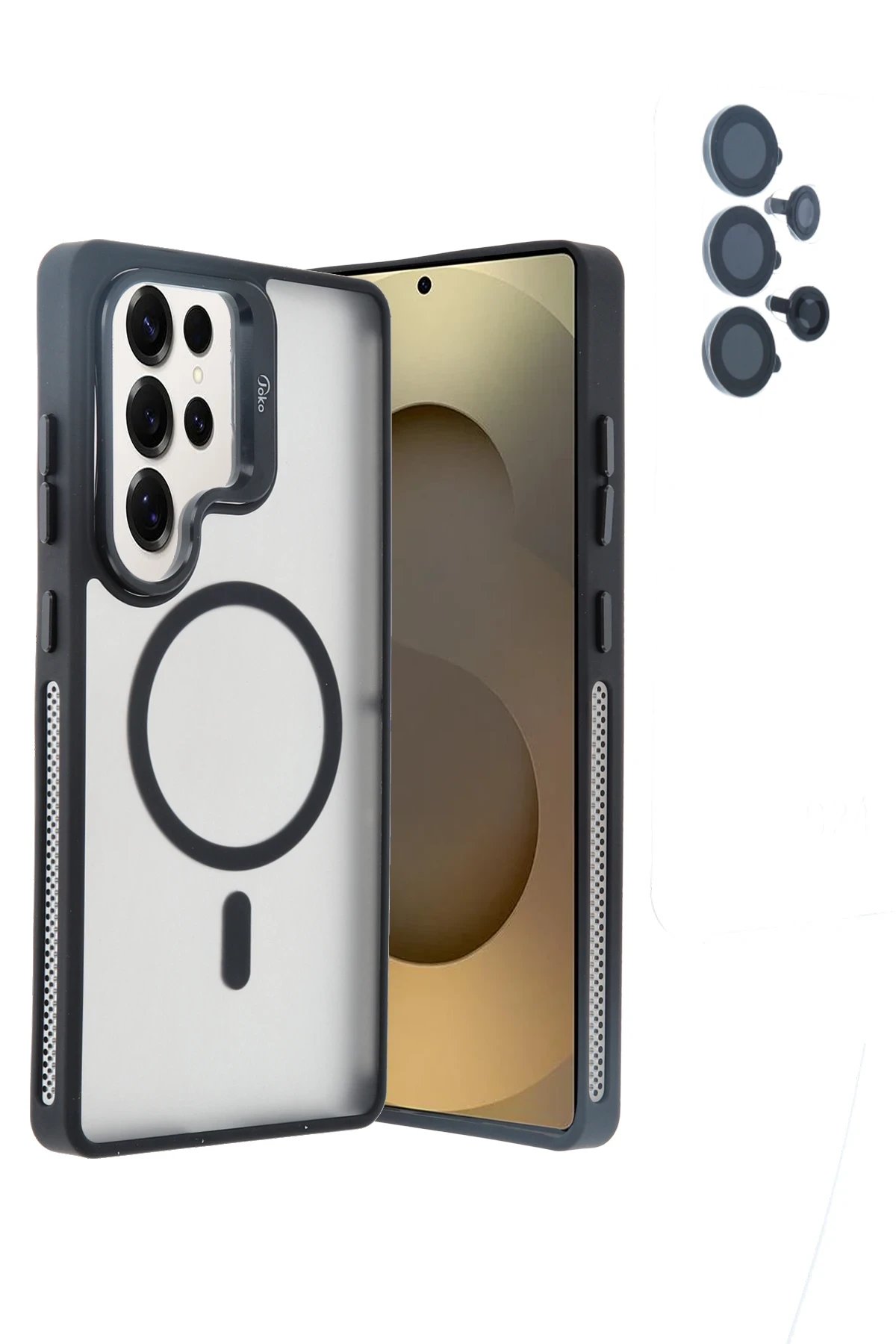 Joko Samsung Galaxy S25 Ultra Flet Lens Magsafe Kapak - Siyah