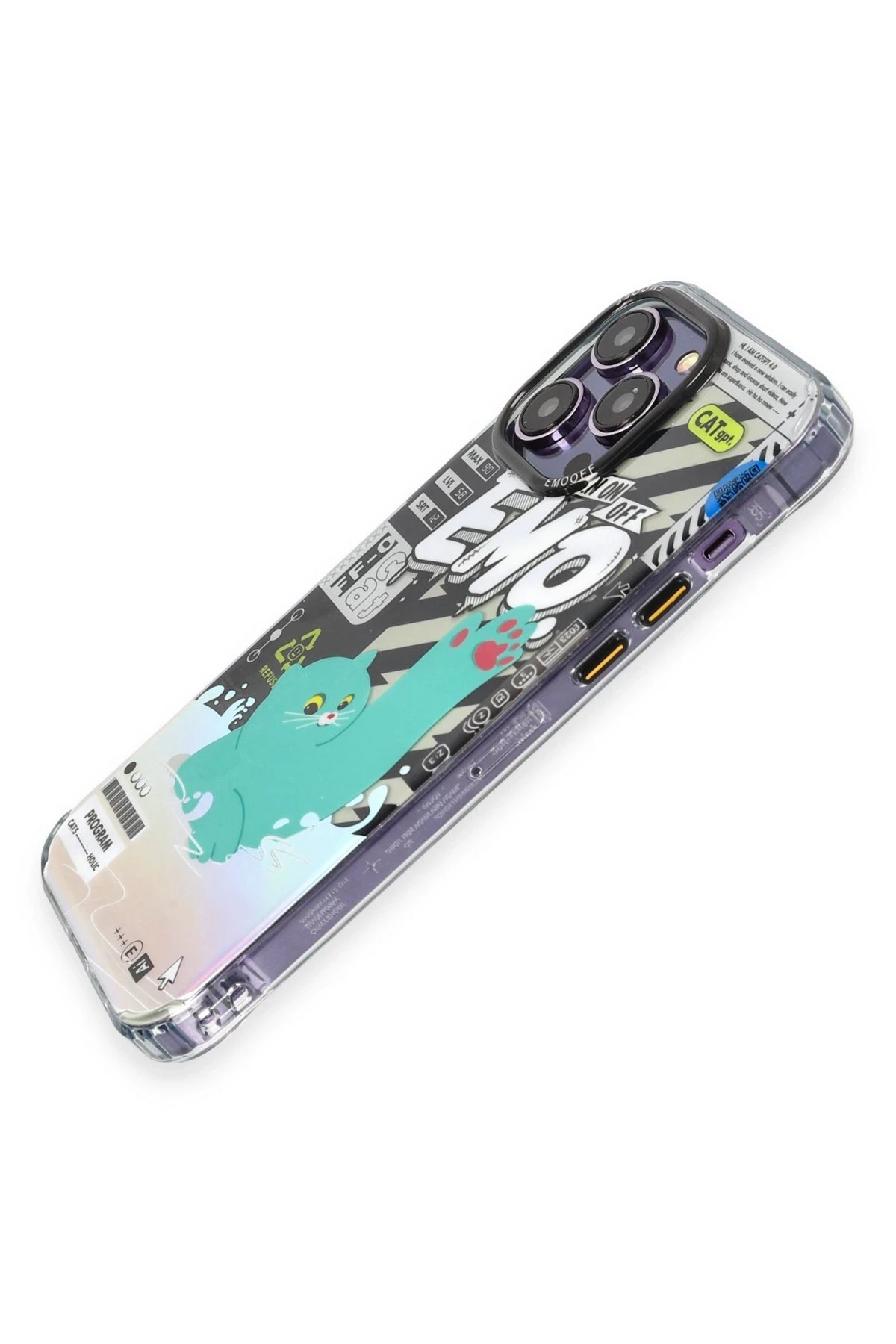 Keep Off iPhone 14 Pro Kılıf Cat Desenli Kapak - Cat - 3