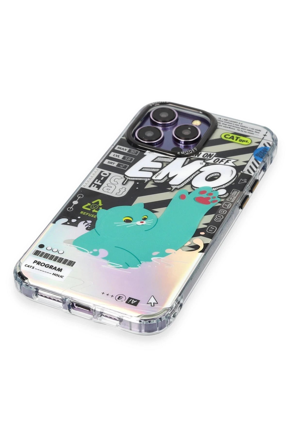 Keep Off iPhone 14 Pro Kılıf Cat Desenli Kapak - Cat - 3