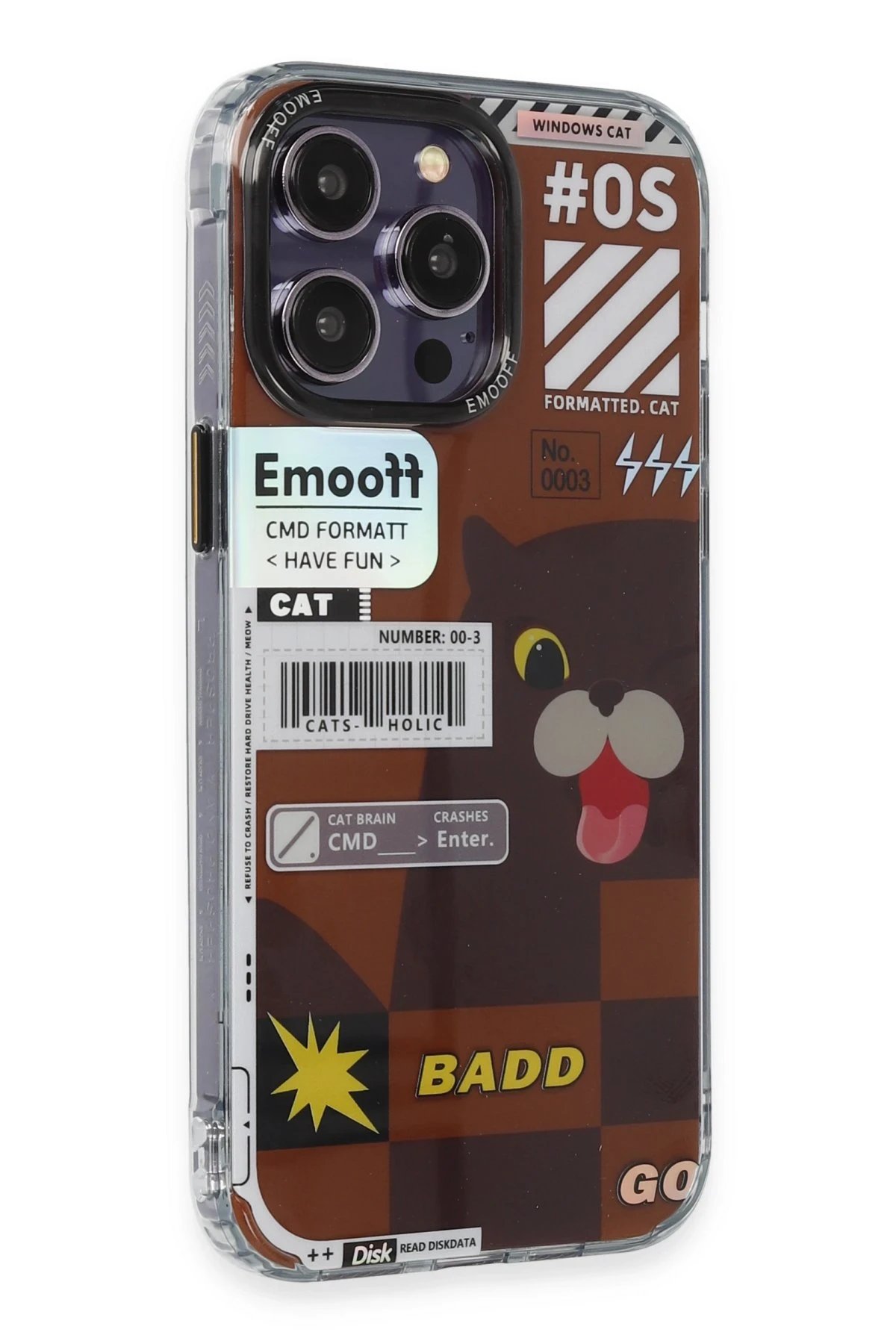 Keep Off iPhone 14 Pro Max Kılıf Cat Desenli Kapak - Cat - 1