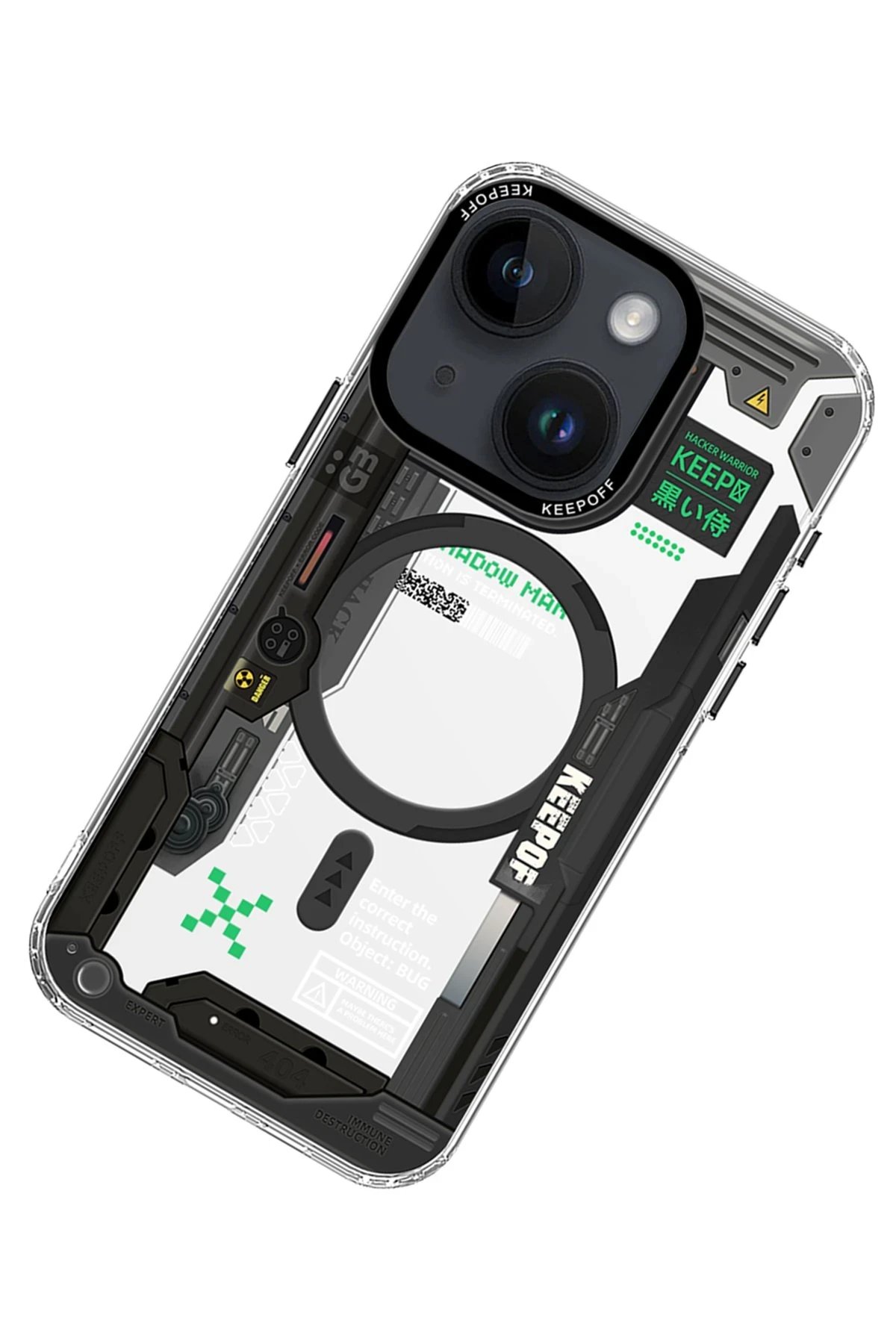 Keep Off iPhone 15 Future Armor Magsafe Kapak - Black Samurai