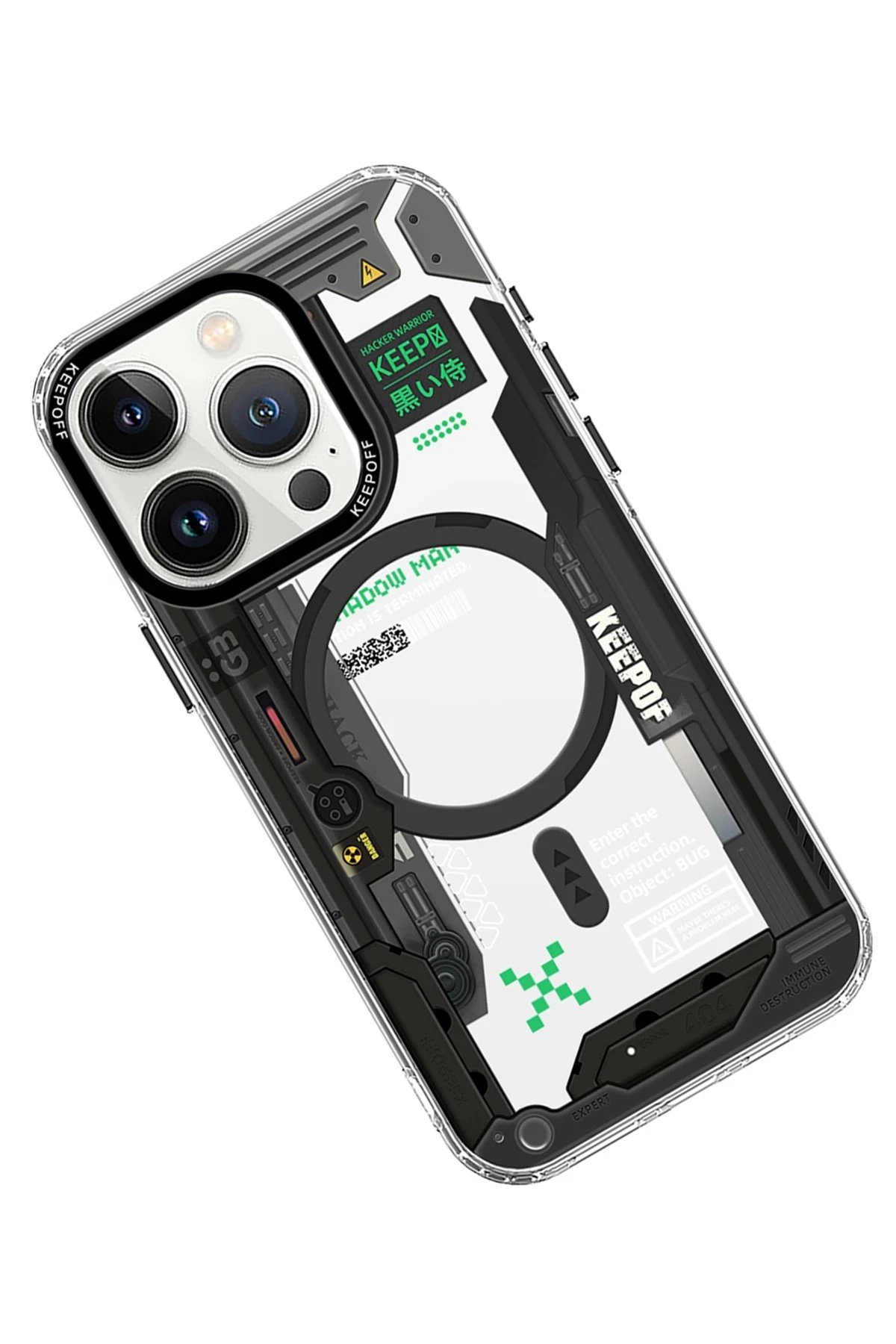 Keep Off iPhone 15 Pro Max Future Armor Magsafe Kapak - Black Samurai