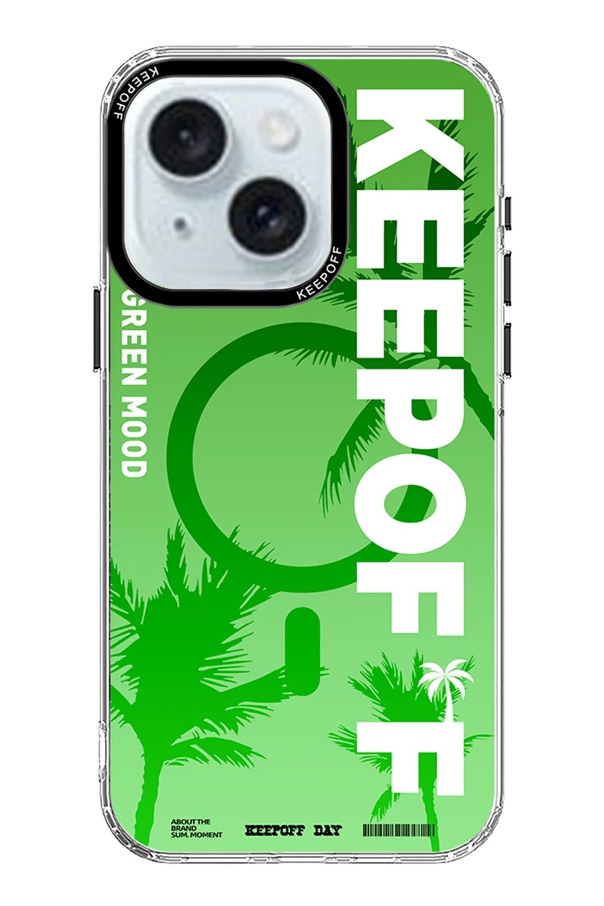 Keep Off iPhone 15 Summer Travel Magsafe Kapak - Green Mood