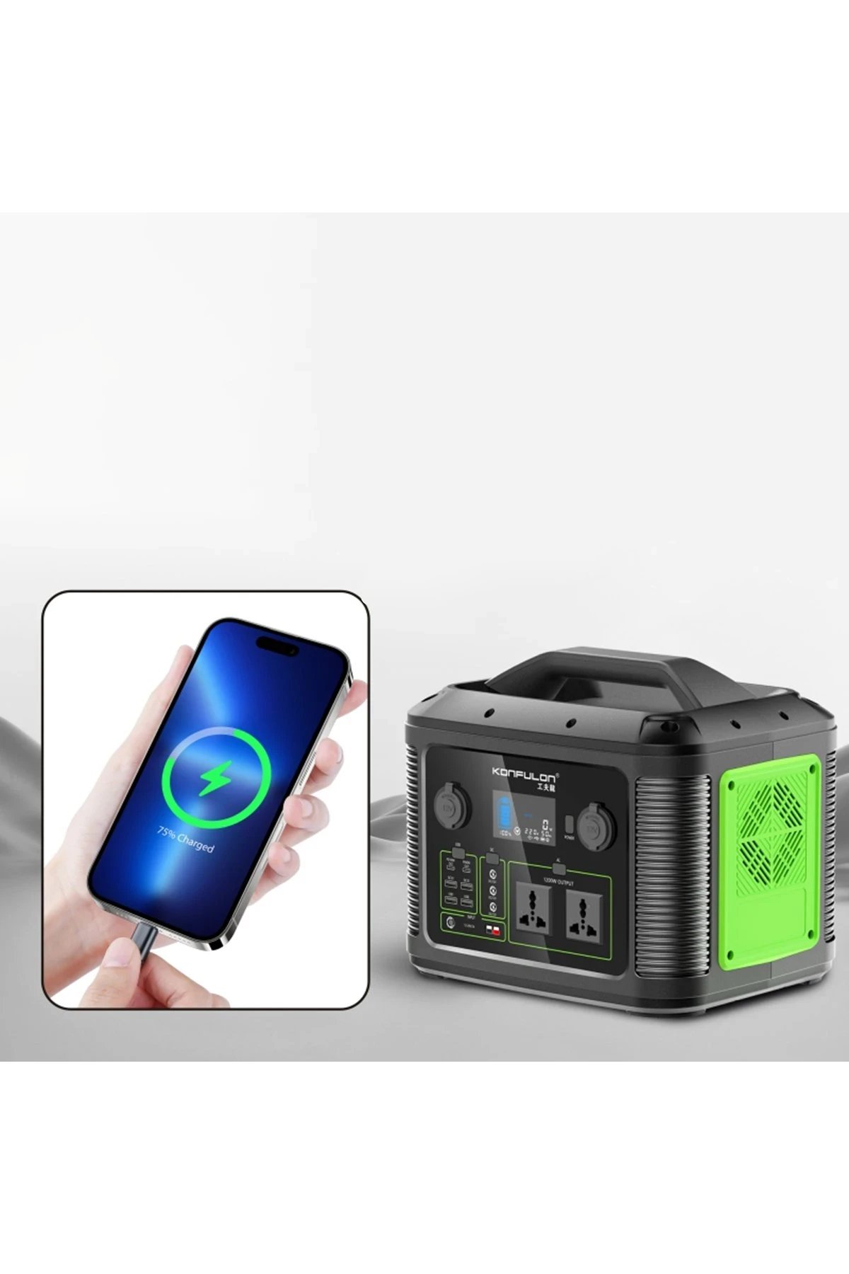 Konfulon CN06 Powerbank 1200W 315.000 mAh Kamp Şarj 60W PD - Siyah