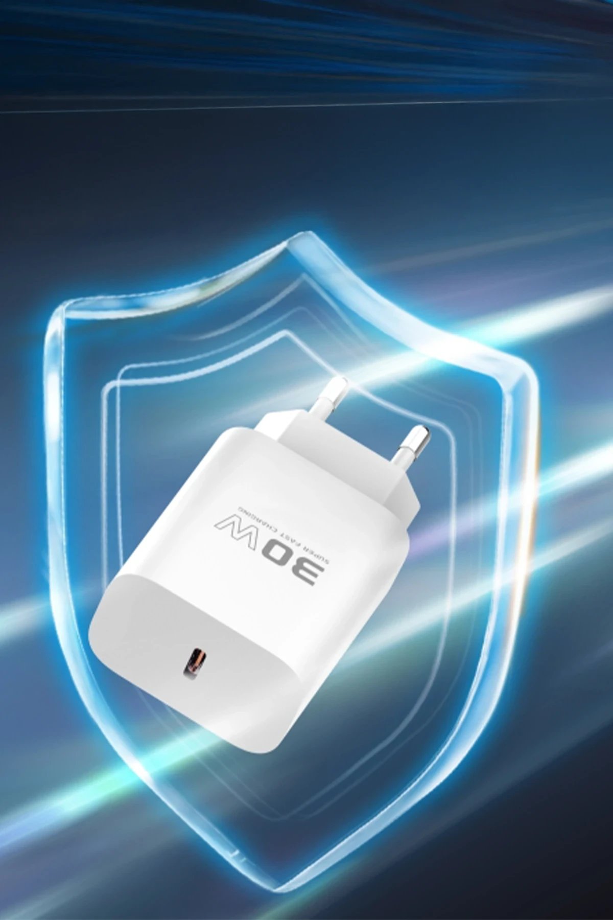 Konfulon C87C 30W Type-C Çıkışlı Ekstra DL50 1M Type-C to Lightning Kablolu PD Şarj Cihazı - Beyaz