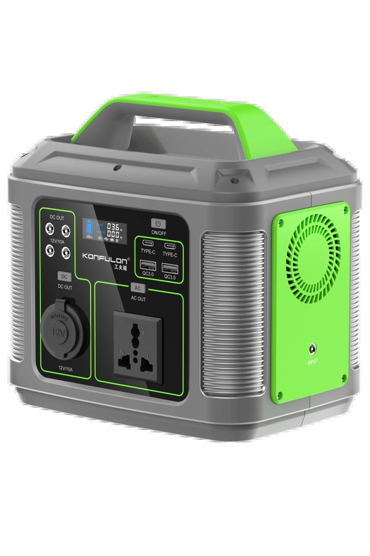 Konfulon CN04 Powerbank 300W 60.000 mAh 5W Led Işıklı Kamp Şarj PD 60W - Gri