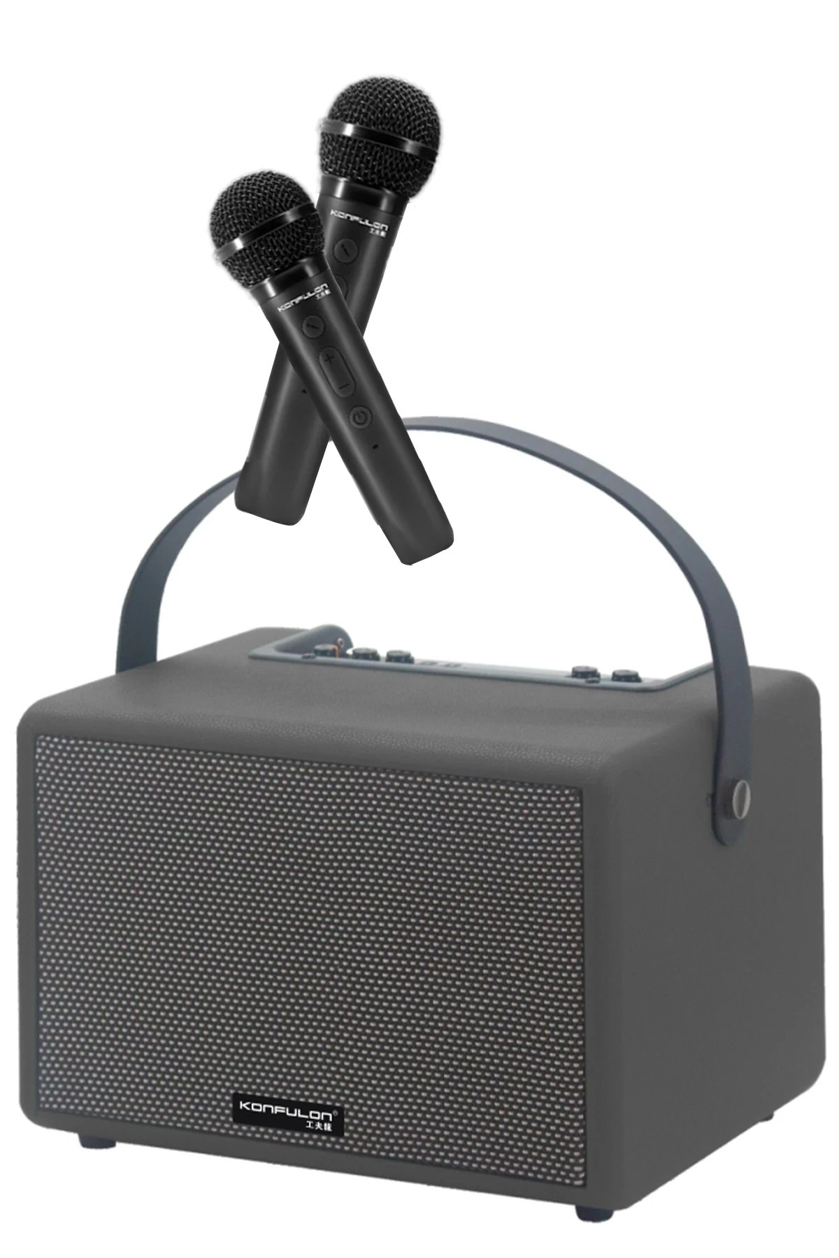 Konfulon F32 2x50W Sürücülü 2 Adet Mikrofonlu BT 5.2 Kablosuz Hoparlör - Yeşil