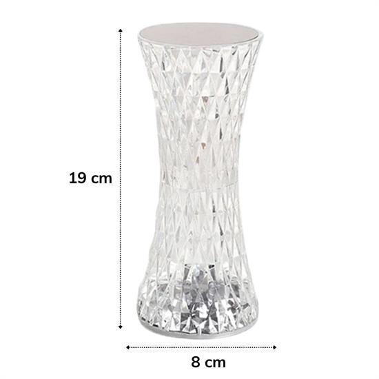 Kum Saati Model USB Şarjlı Kumandalı 16 Farklı Işık Modlu Masa Üstü Kristal Akrilik Led