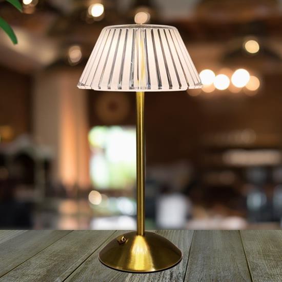 Masa Üstü Taşınabilir USB Şarjlı Dokunmatik Eskitme Aydınlatıcı Aplik Led Kristal Abajur