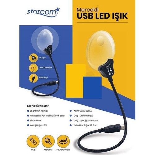 Mercekli USB LED Işık