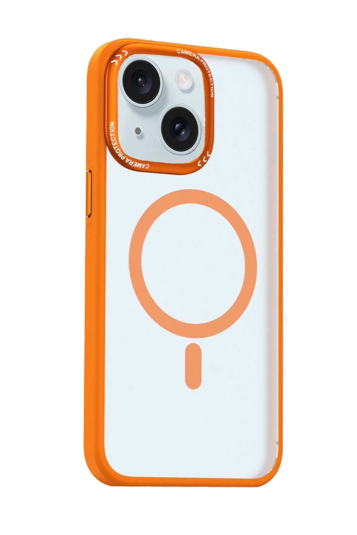 Movenchy iPhone 15 Kılıf Radyant Magsafe Kapak - Turuncu