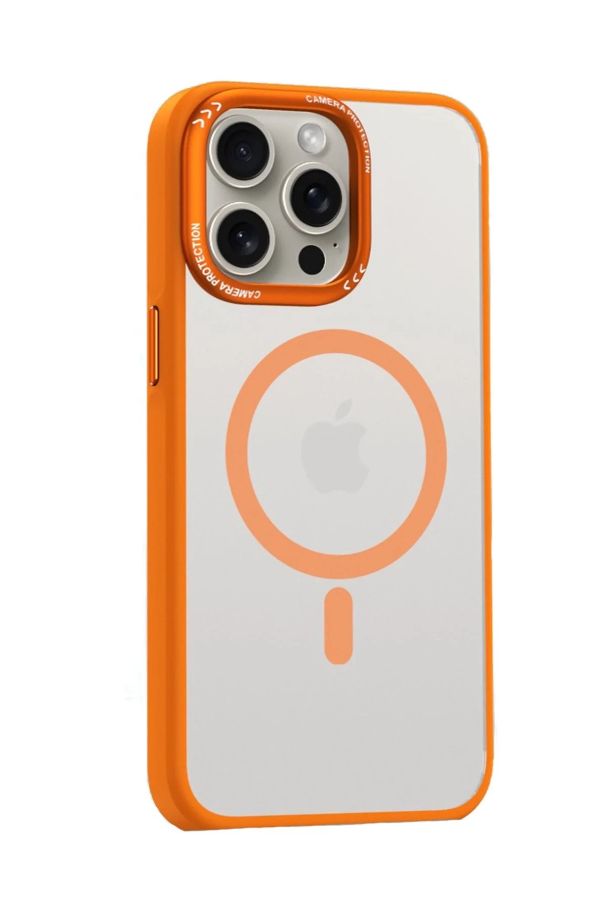 Movenchy iPhone 15 Pro Kılıf Radyant Magsafe Kapak - Turuncu