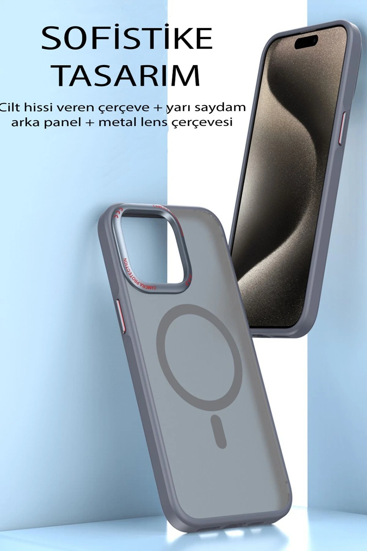 Movenchy iPhone 15 Pro Kılıf Radyant Magsafe Kapak - Turuncu