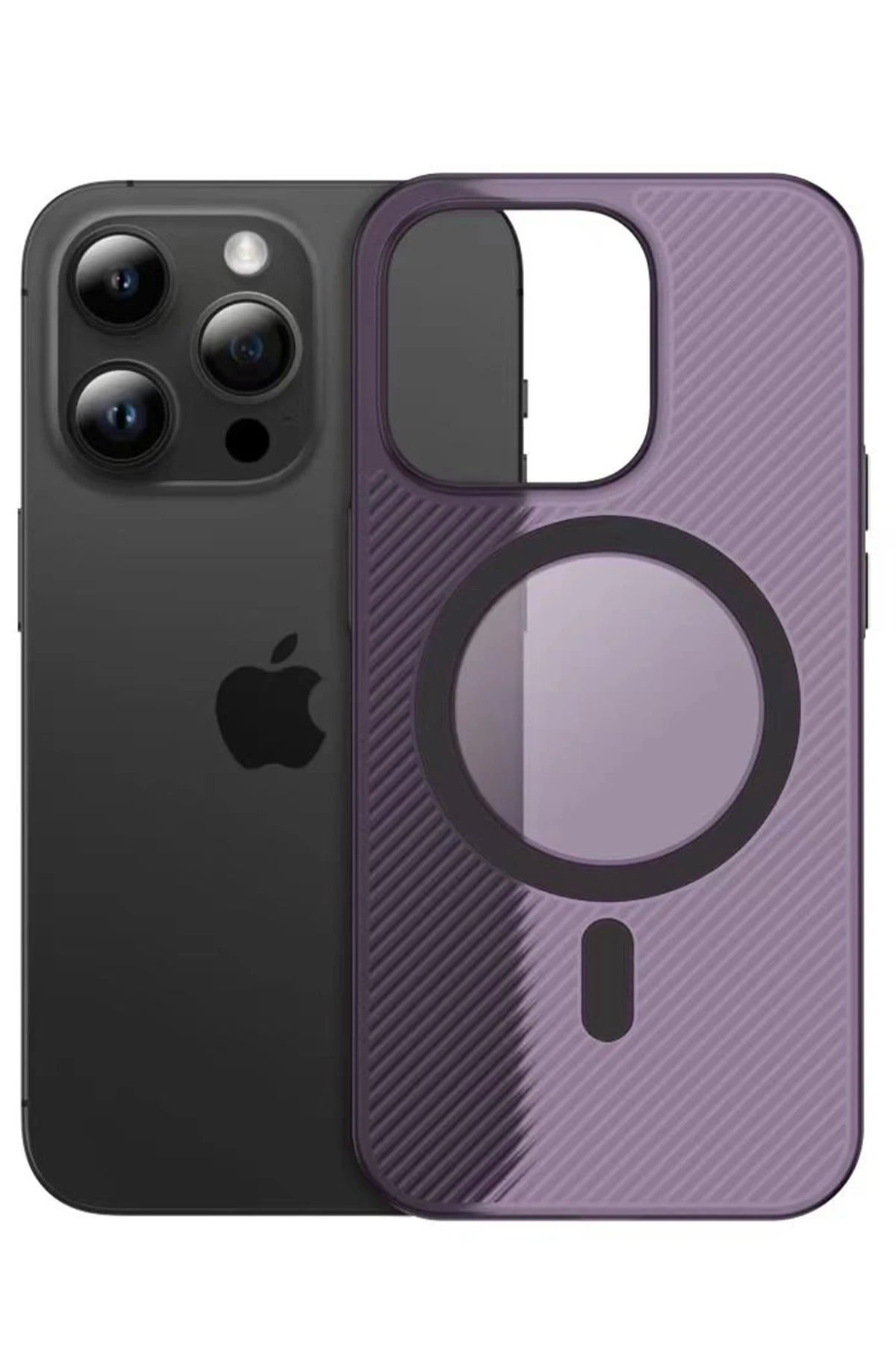 Movenchy iPhone 14 Pro Kılıf PP Magsafe Kapak - Derin Mor