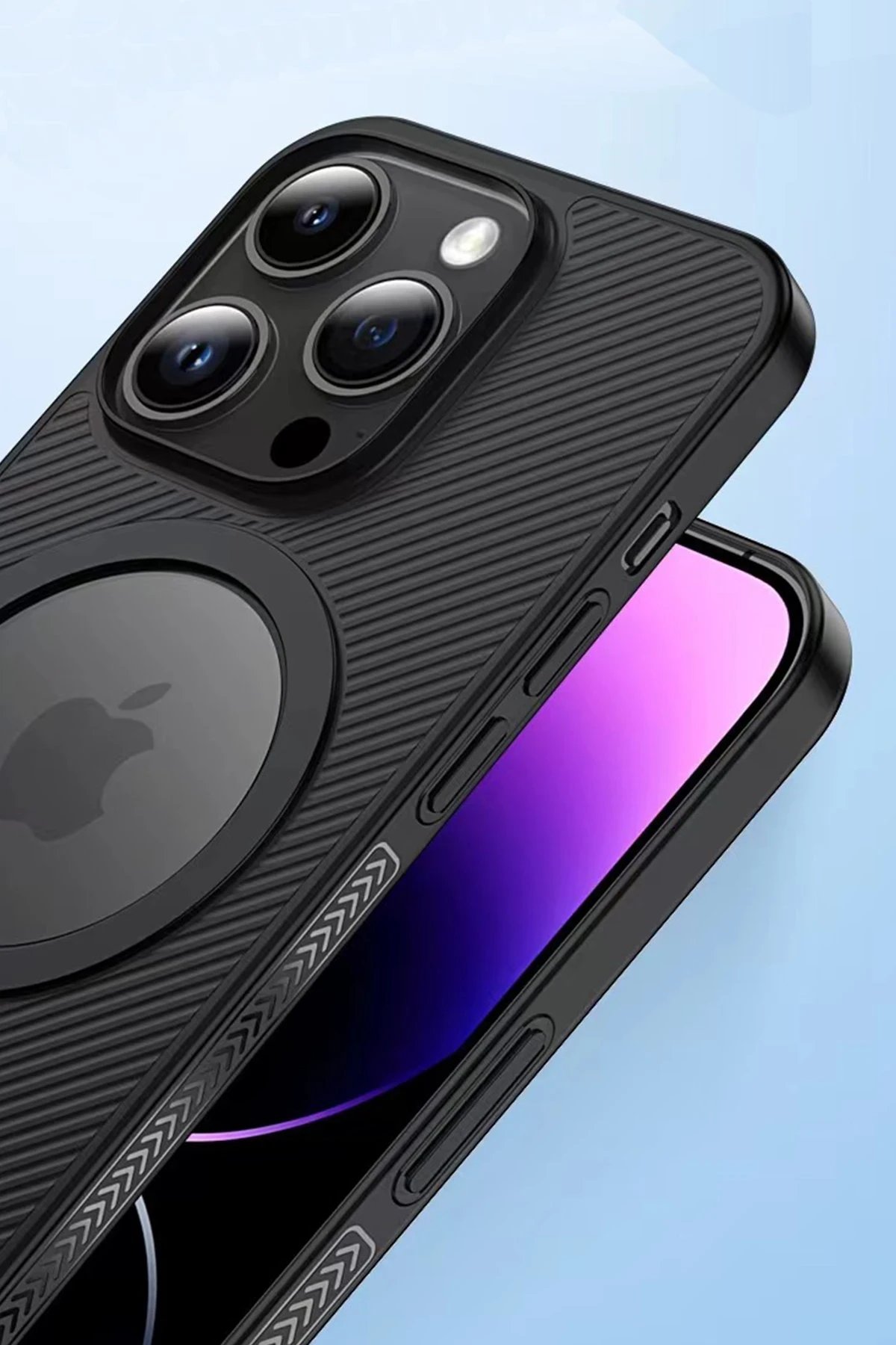 Movenchy iPhone 14 Pro Kılıf PP Magsafe Kapak - Derin Mor