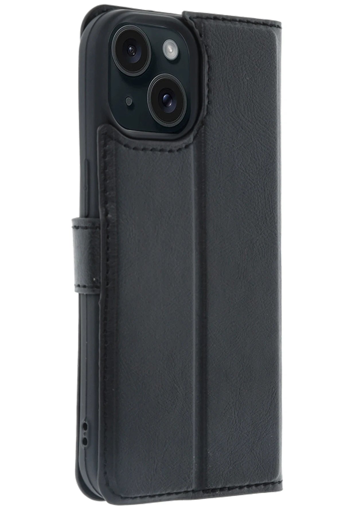 Newface Apple iPhone 15 Trend S Plus Kapaklı Kılıf - Siyah