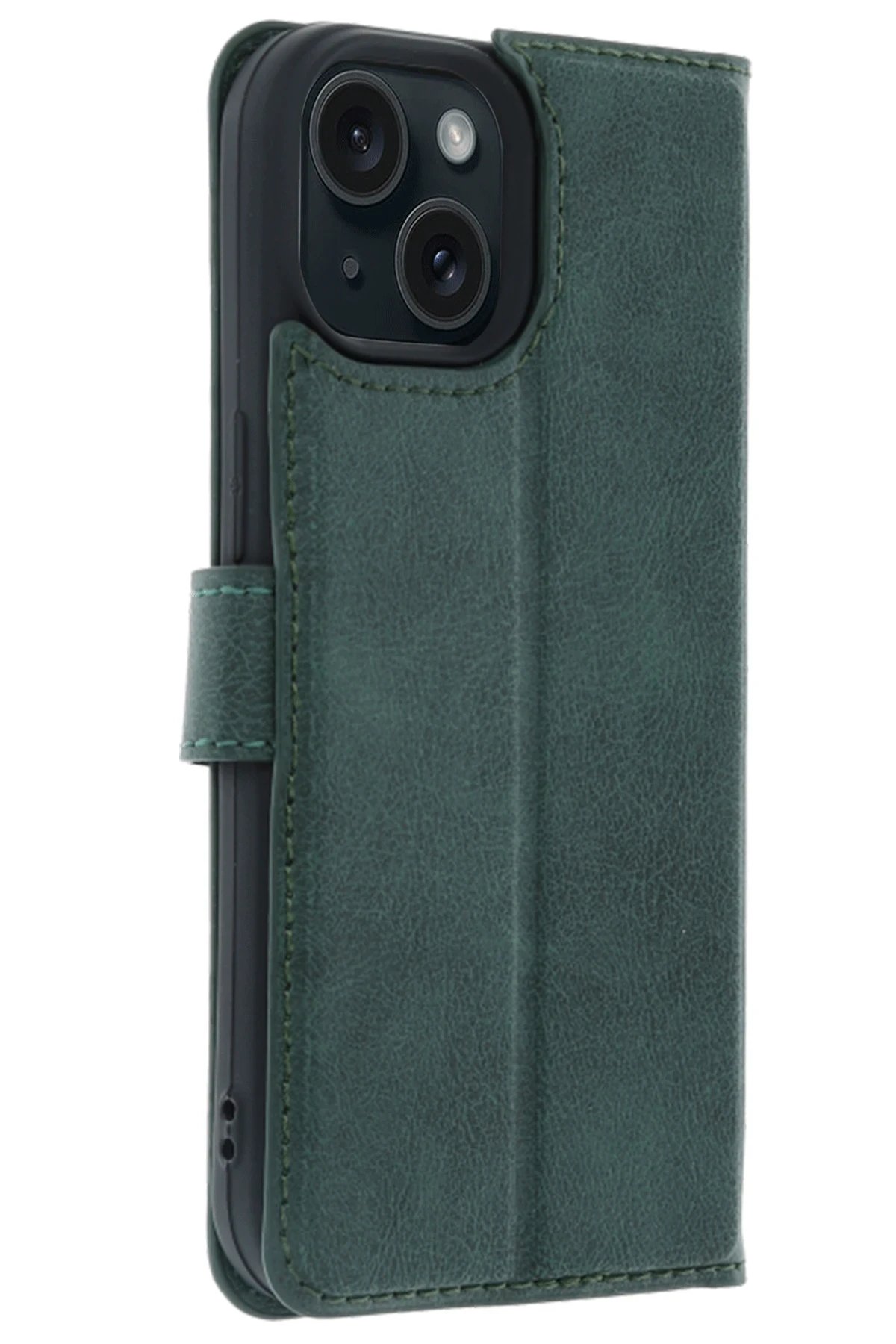 Newface Apple iPhone 15 Trend S Plus Kapaklı Kılıf - Yeşil