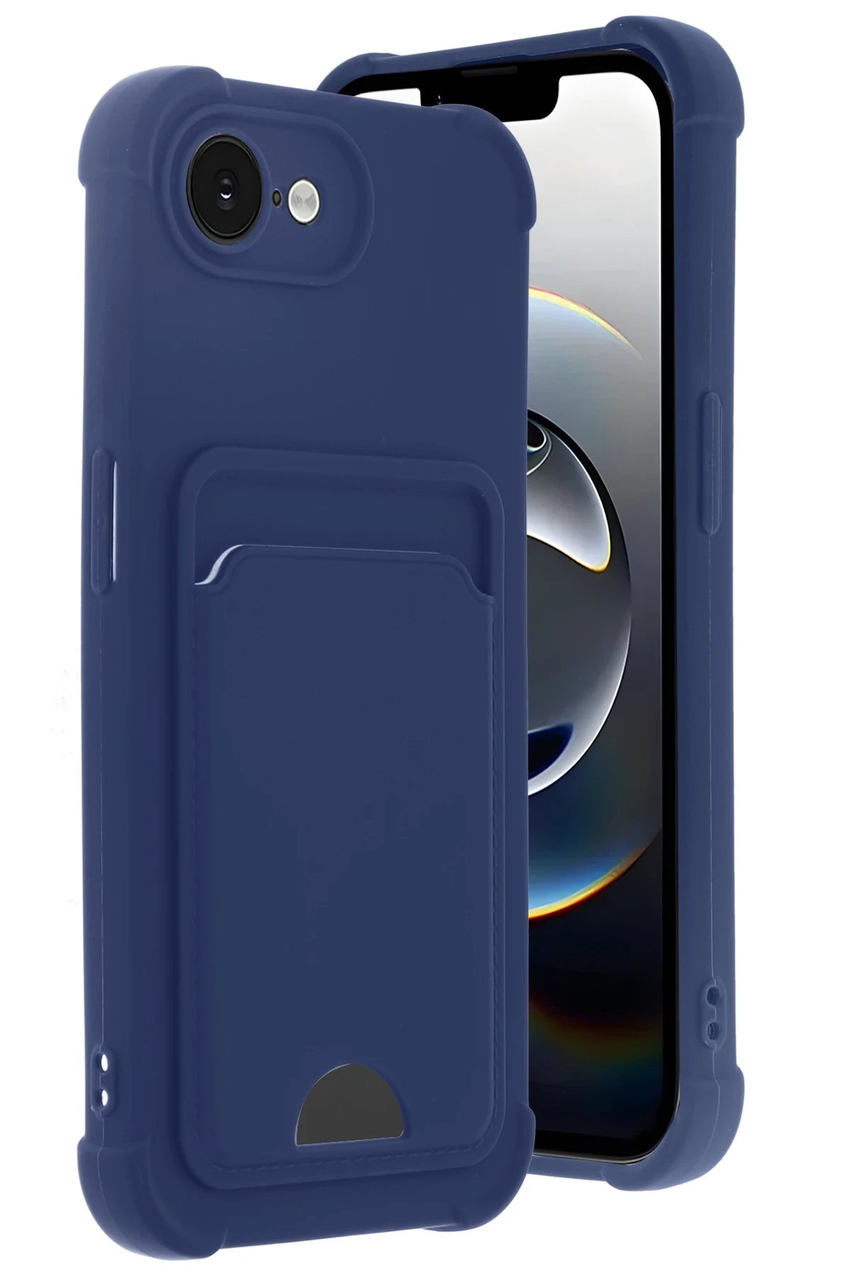 Newface Apple iPhone 16E Kelvin Kartvizitli Silikon - Lacivert