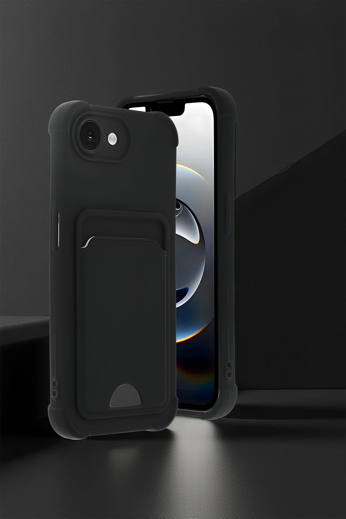 Newface Apple iPhone 16E Kelvin Kartvizitli Silikon - Siyah