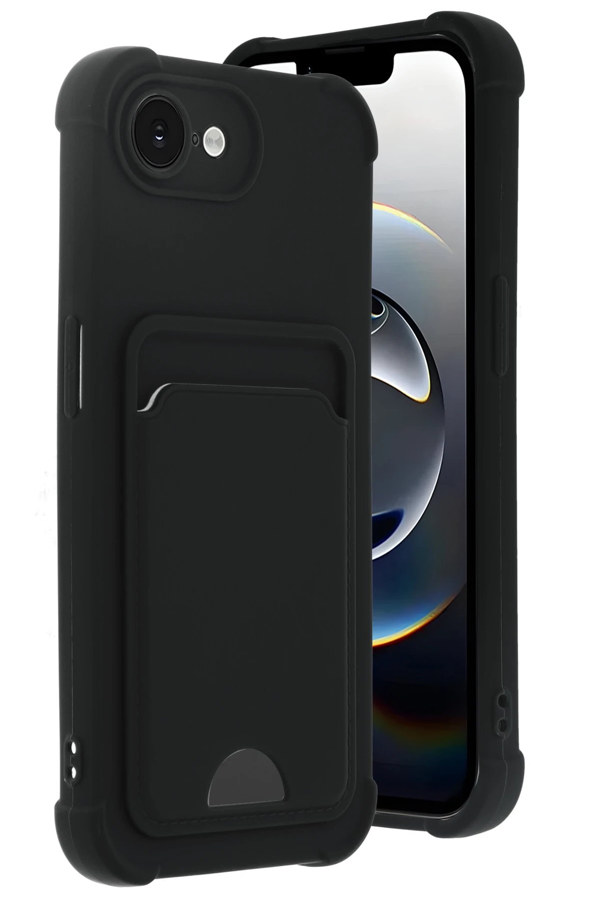 Newface Apple iPhone 16E Kelvin Kartvizitli Silikon - Siyah