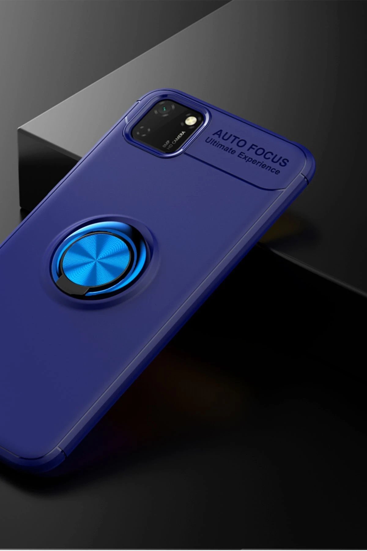 Newface Huawei Y5P Kılıf Range Yüzüklü Silikon - Mavi