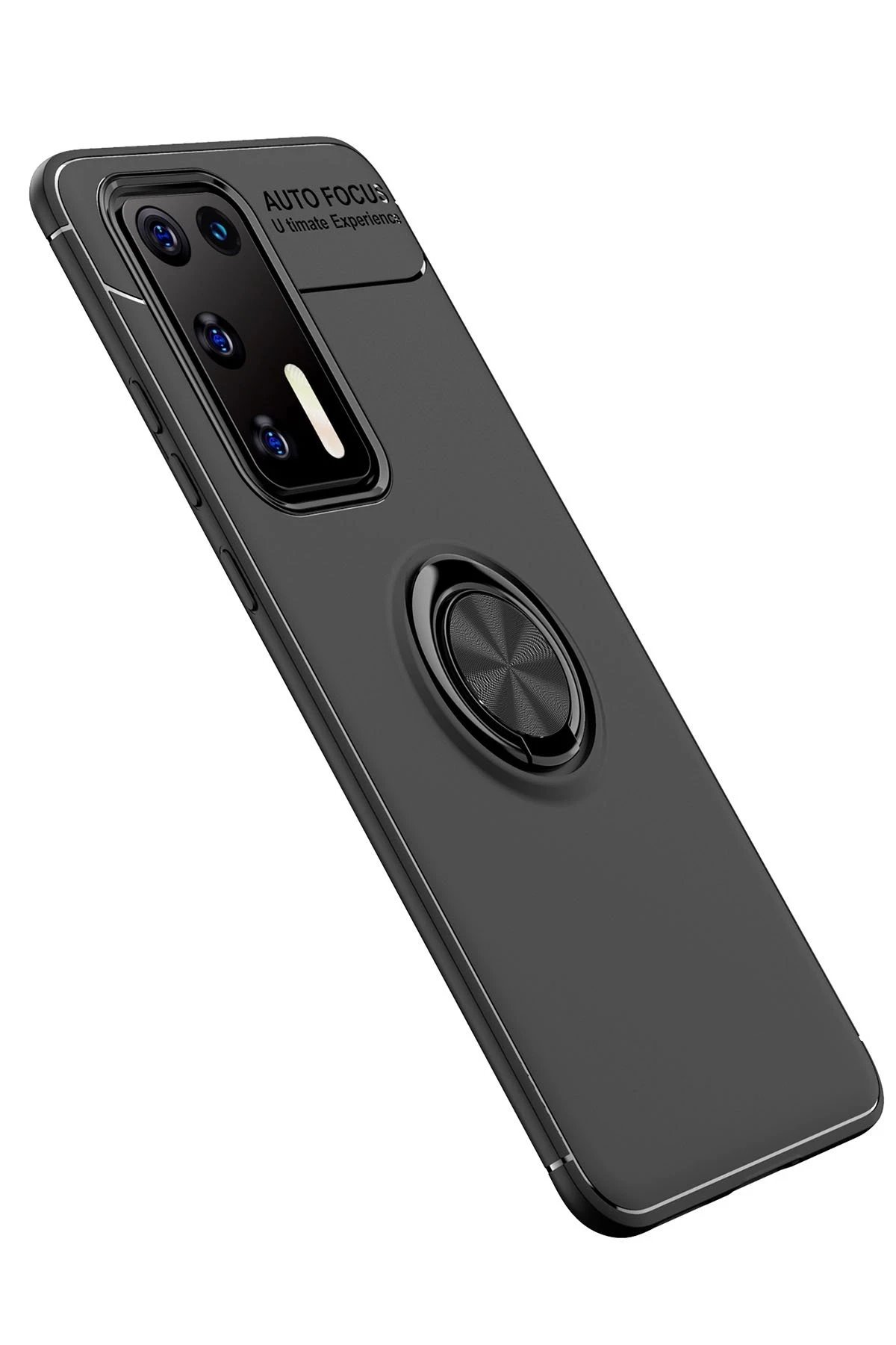 Newface Huawei P40 Kılıf Range Yüzüklü Silikon - Siyah