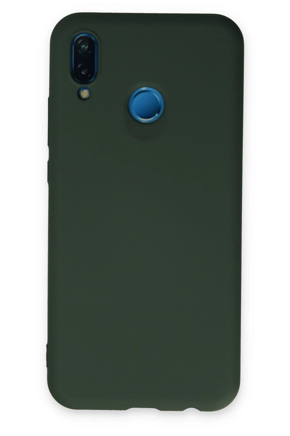 Newface Huawei P20 Lite Kılıf Nano içi Kadife Silikon - Koyu Yeşil