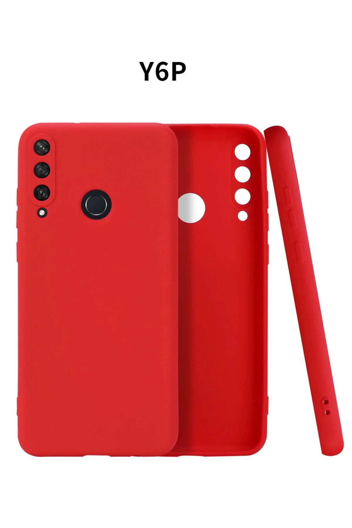 Newface Huawei Y6P Kılıf First Silikon - Kırmızı