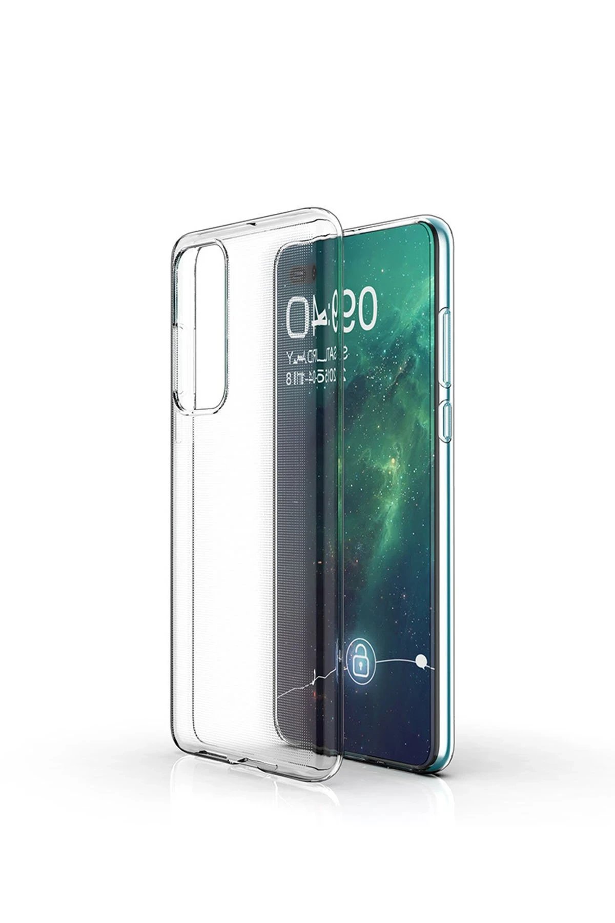 Newface Huawei P40 Kılıf Lüx Şeffaf Silikon - Şeffaf