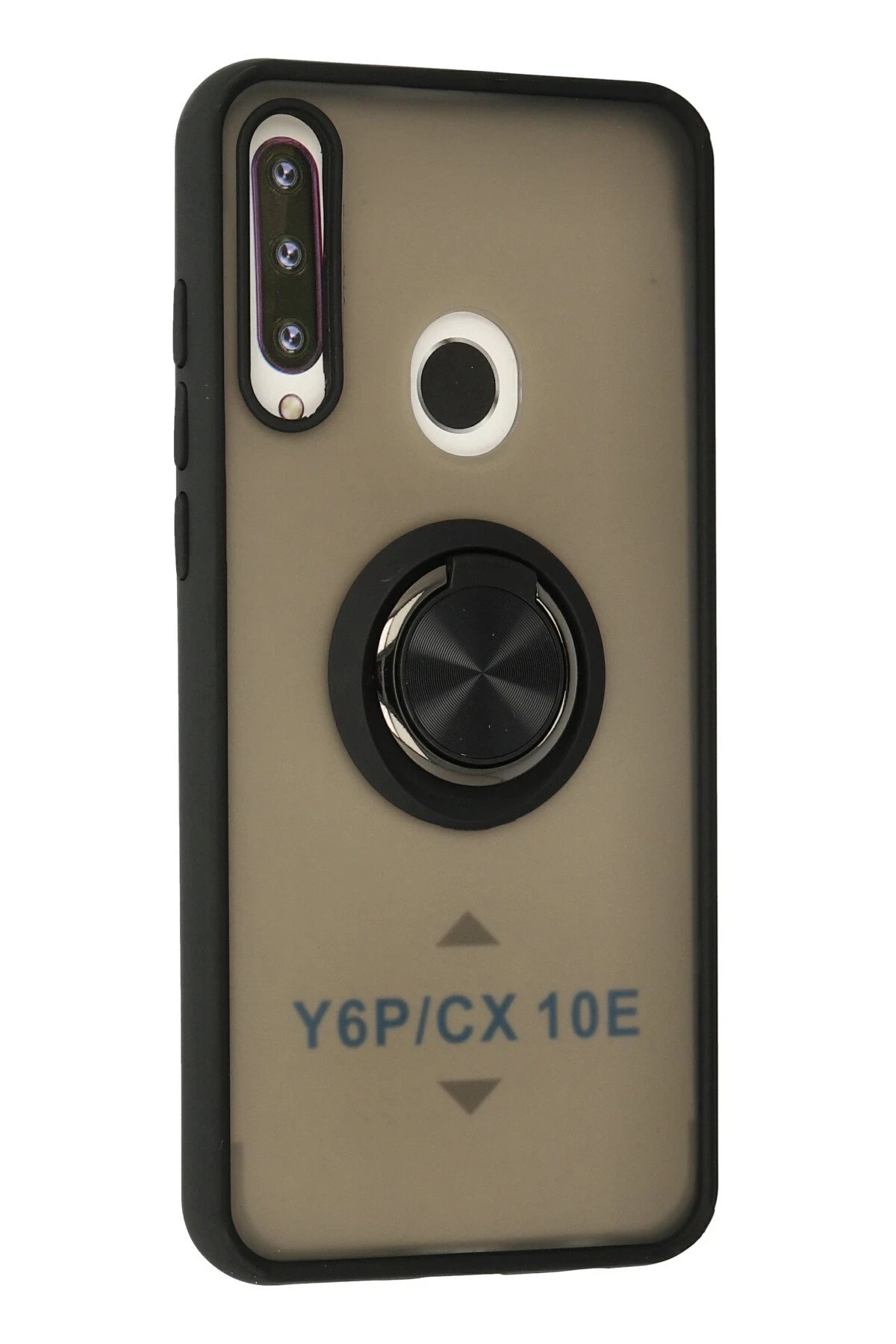 Newface Huawei Y6P Kılıf Montreal Yüzüklü Silikon Kapak - Siyah