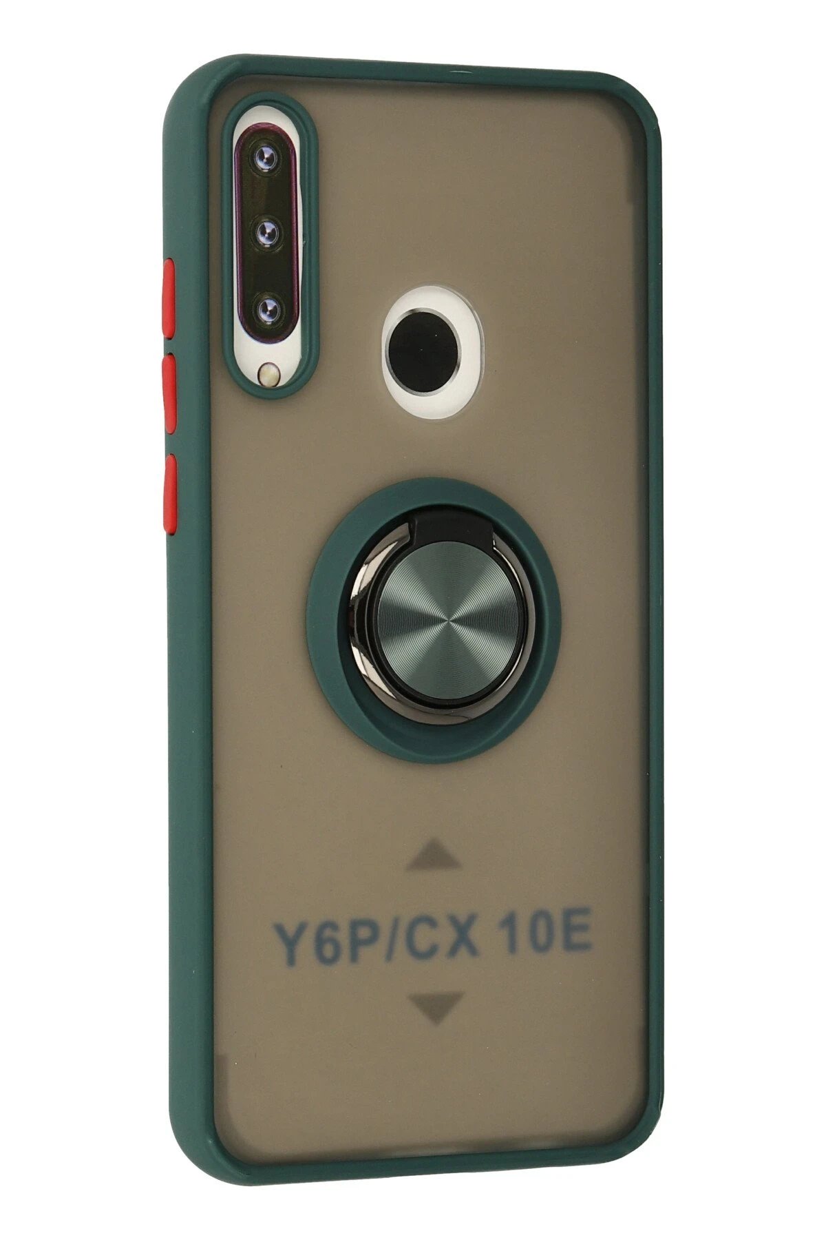 Newface Huawei Y6P Kılıf Montreal Yüzüklü Silikon Kapak - Yeşil