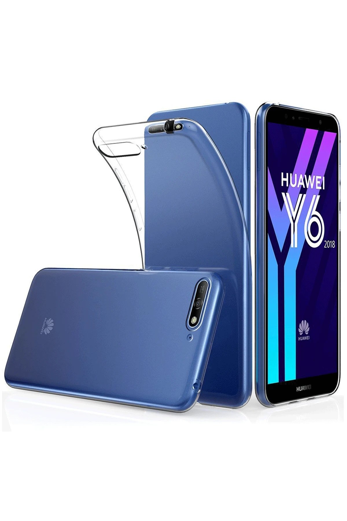 Newface Huawei Y6 2018 Kılıf Lüx Şeffaf Silikon