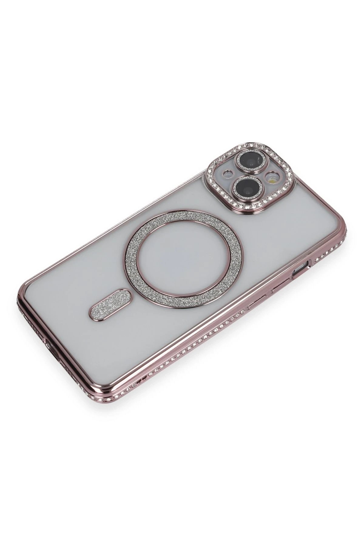 Newface iPhone 14 Kılıf Joke Simli Magneticsafe Kılıf - Pembe