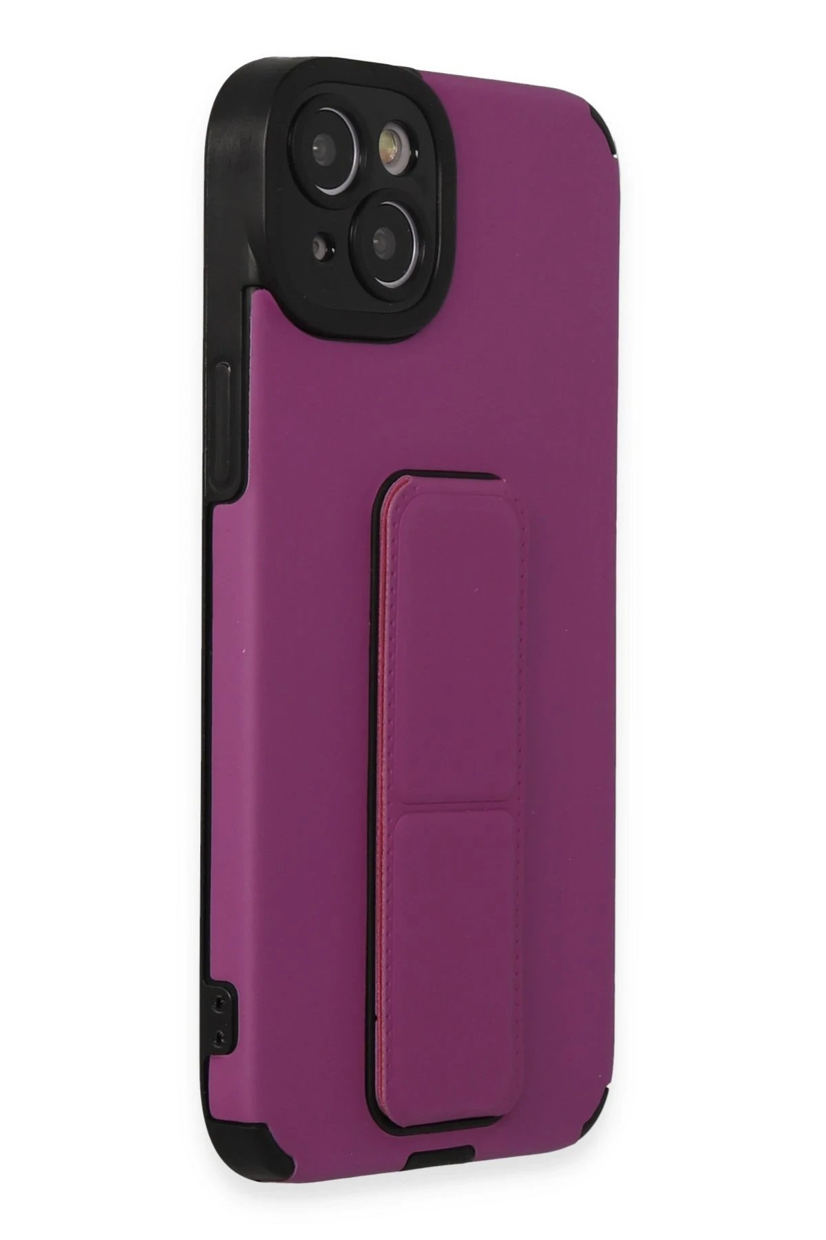 Newface iPhone 14 Plus Kılıf Mega Standlı Silikon - Mor