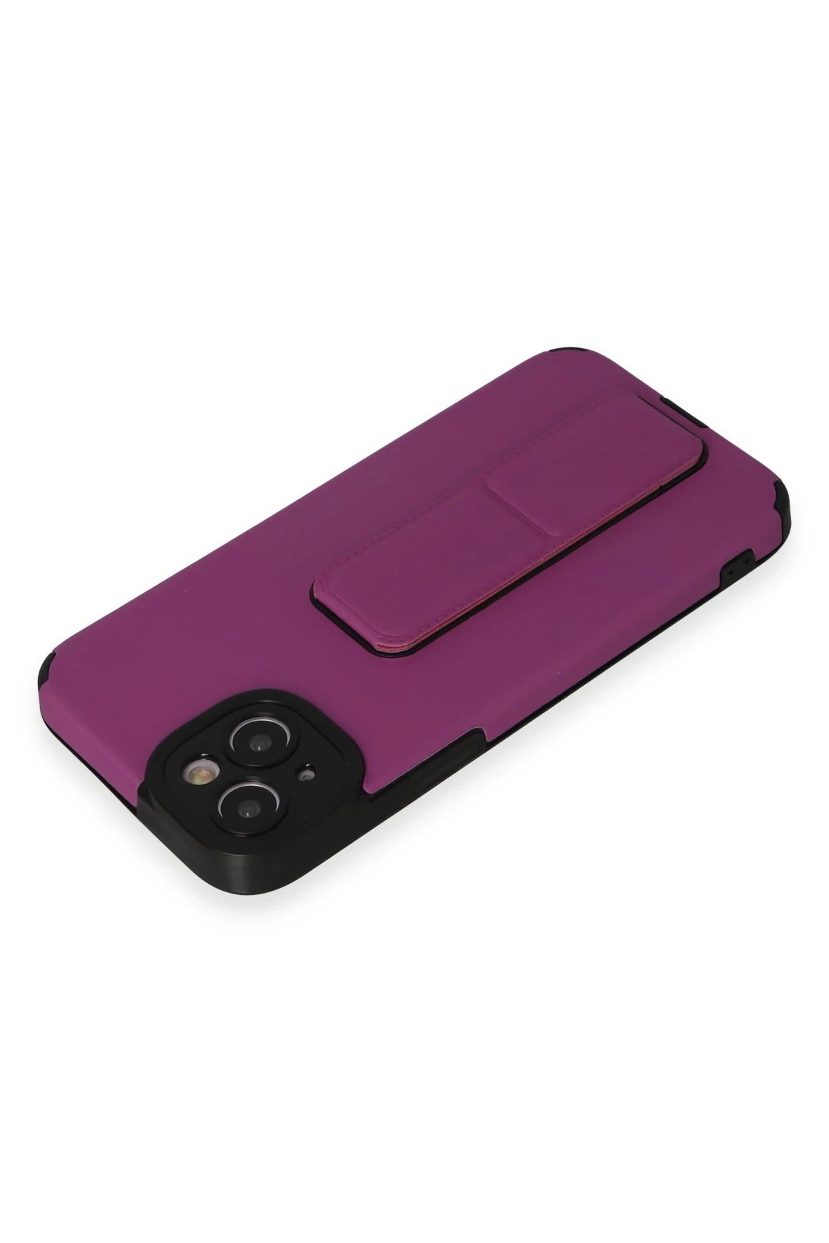 Newface iPhone 14 Plus Kılıf Mega Standlı Silikon - Mor