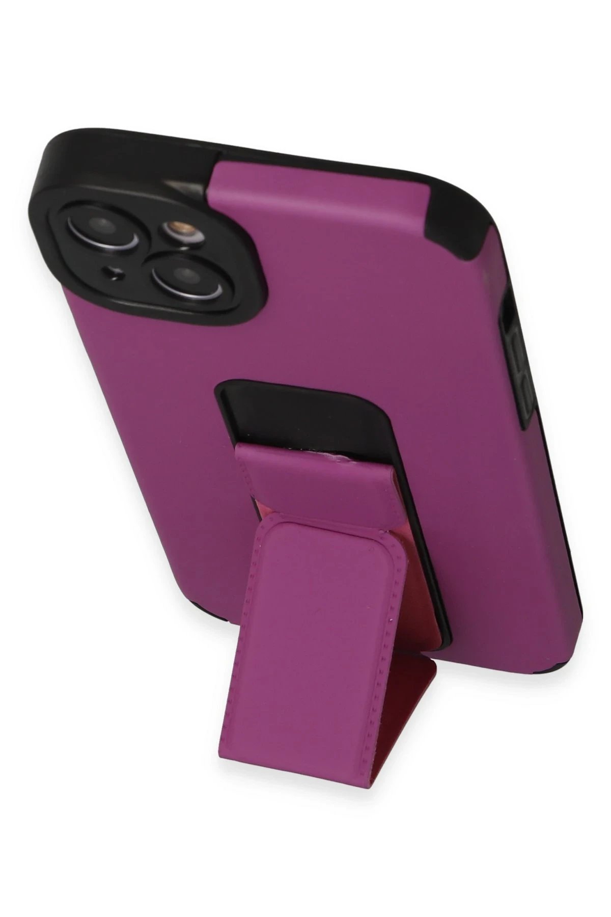 Newface iPhone 14 Plus Kılıf Mega Standlı Silikon - Mor