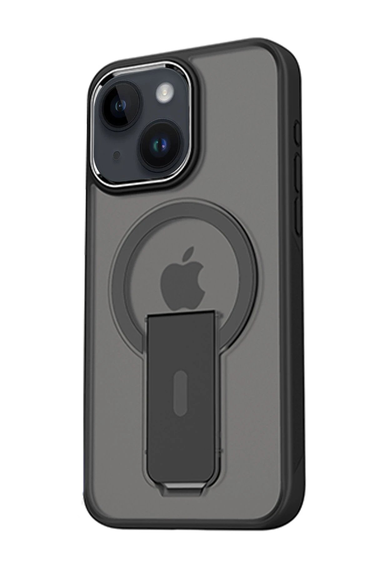 Newface iPhone 15 Tork Magsafe Standlı Kapak - Siyah