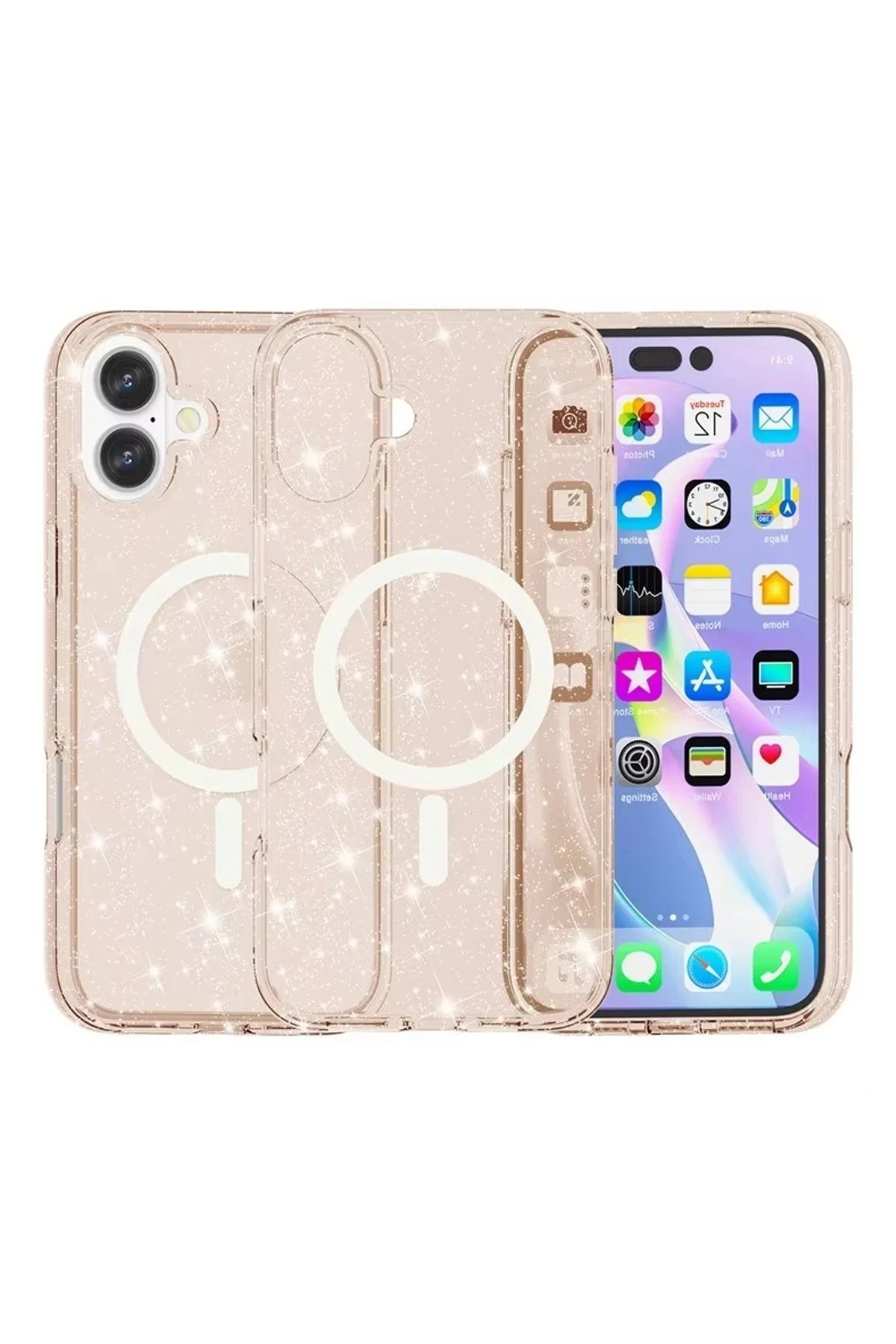 Newface iPhone 16 Kılıf Glow Magsafe Kapak - Turuncu