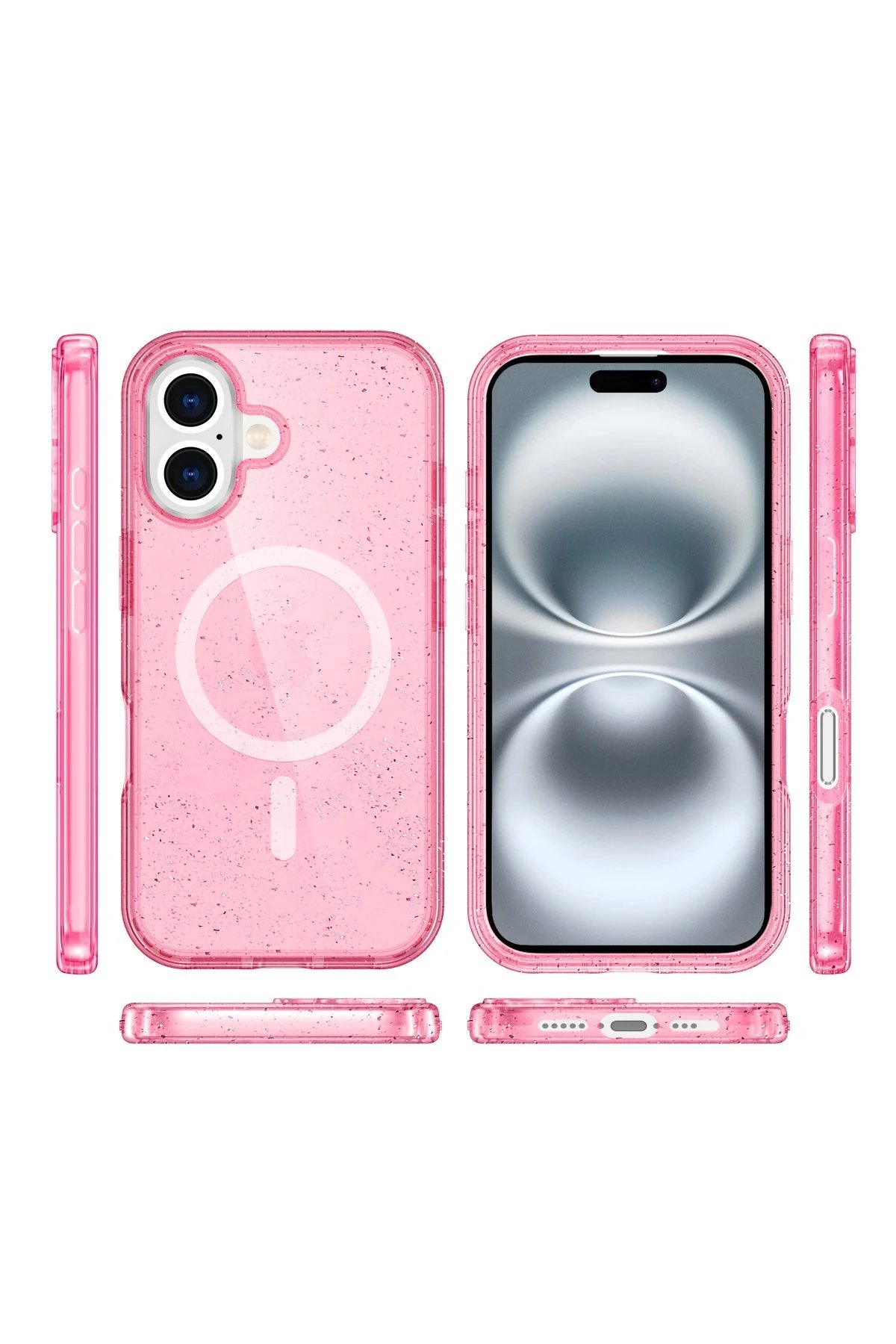 Newface iPhone 16 Kılıf Glow Magsafe Kapak - Pembe