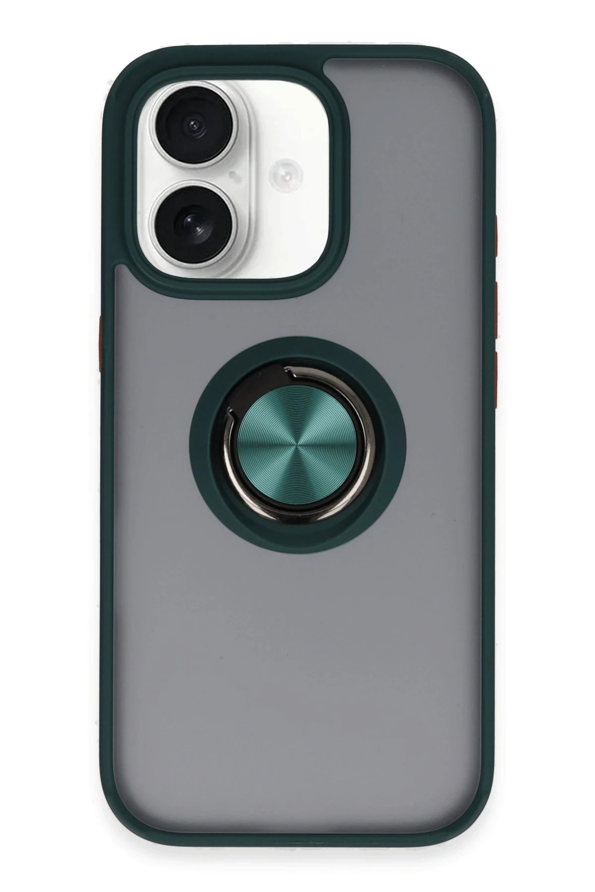 Newface iPhone 16 Kılıf Montreal Yüzüklü Silikon Kapak - Yeşil