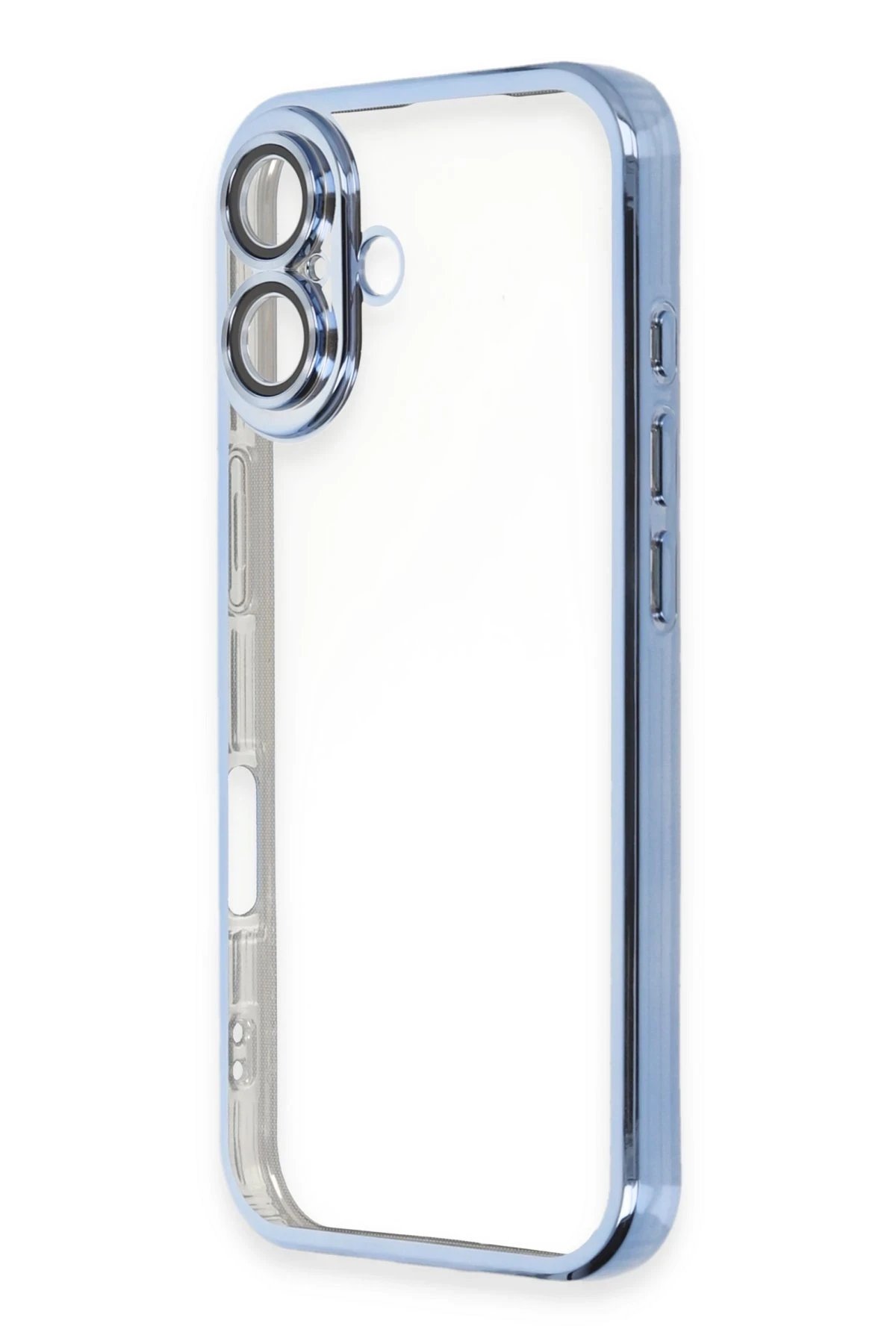 Newface iPhone 16 Kılıf Razer Lensli Silikon - Açık Mavi